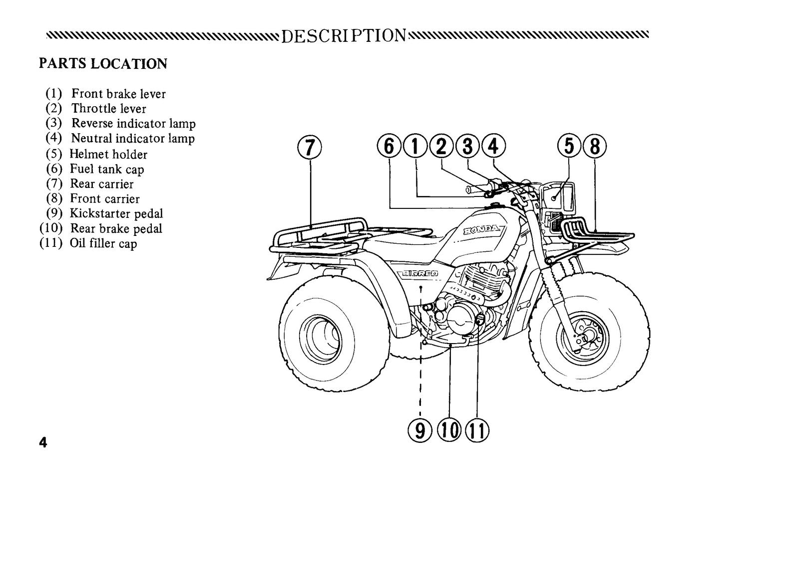 HONDA 87 ATC 250ES ATC BIG RED Owners Manual - STEEL WIRE BOUND - TOUGH COVERS