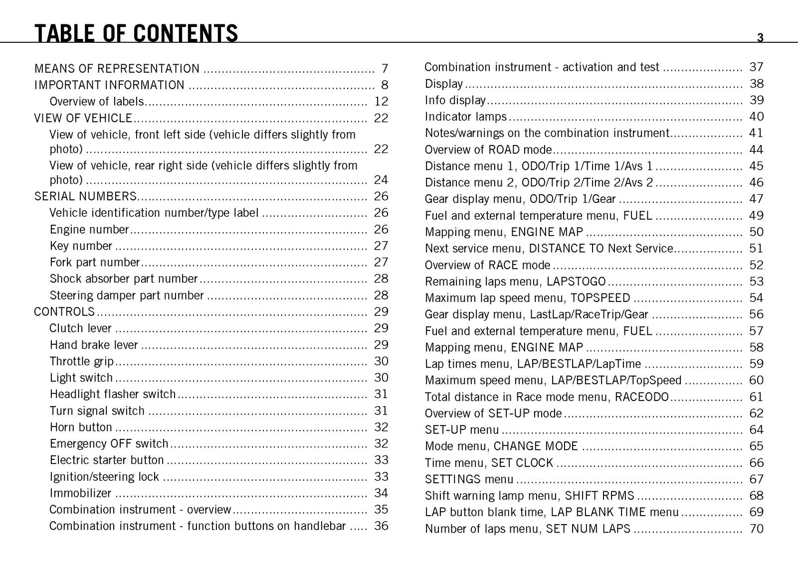KTM 1190 RC8 R Owners Manual 2012 - STEEL WIRE BOUND - PROTECTIVE COVERS