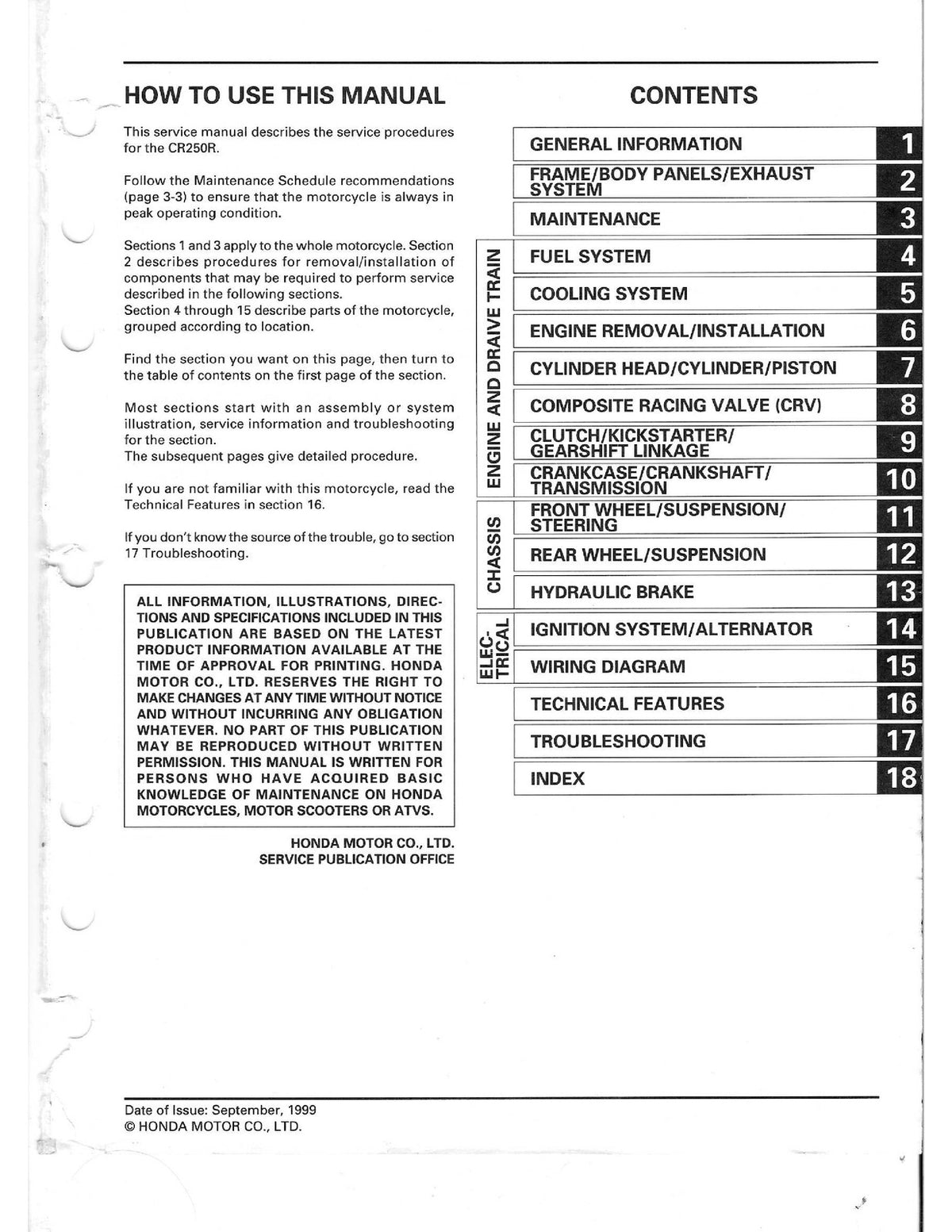 HONDA CR250R CRF250X Service Manual BUNDLE - STEEL WIRE BOUND - TOUGH COVERS