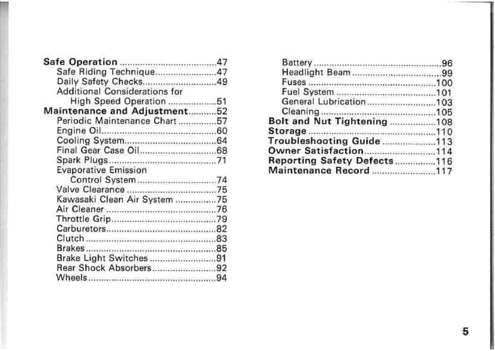 KAWASAKI Eliminator 600 Motorcycle Owners Manual - WIRE BOUND - TOUGH COVERS