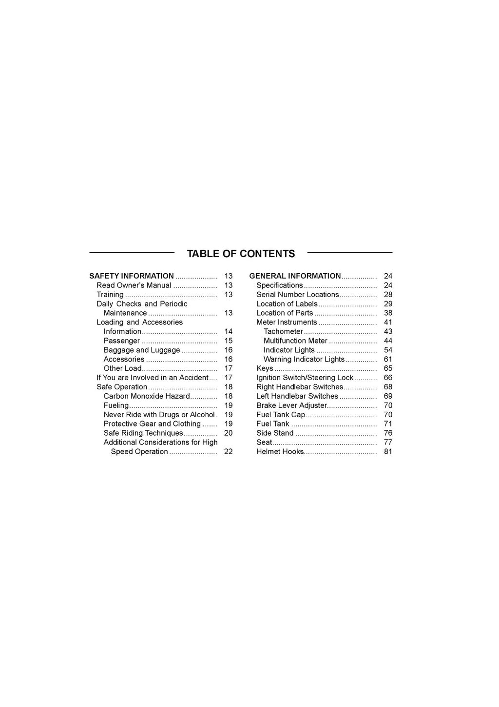 KAWASAKI NINJA ZX-6R 2015 Owners Manual - STEEL WIRE BOUND - PROTECTIVE COVERS
