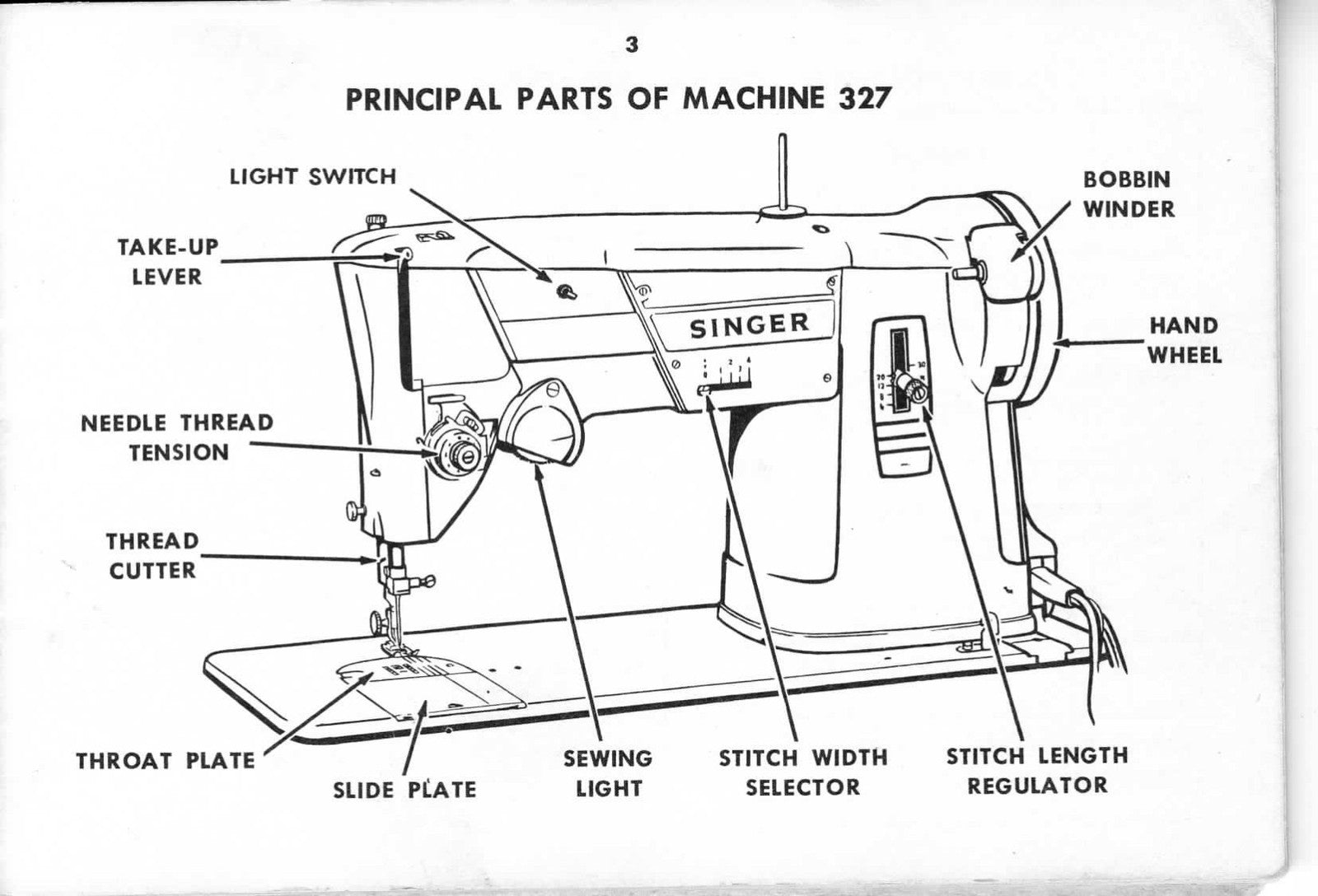 SINGER 327 Sewing Machine Instruction Manual - STEEL WIRE BOUND - TOUGH COVERS