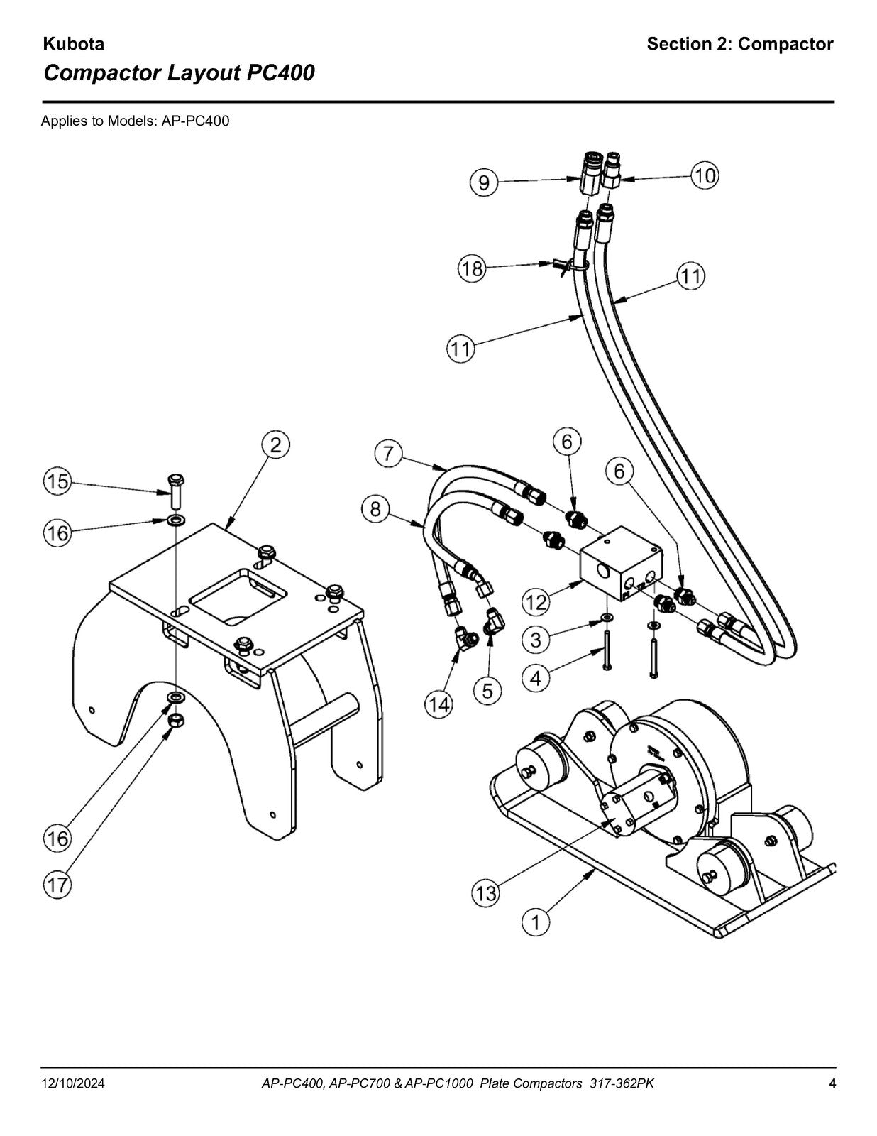 LAND PRIDE PC Series Plate Compactors Parts Manual 2024 - WIRE BOUND - COVERS