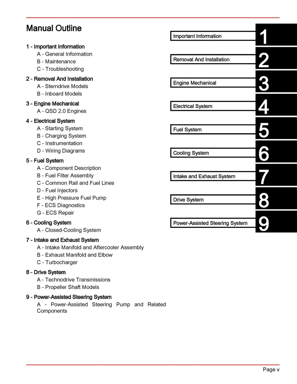 MERCURY CUMMINS STERNDRIVE Service Manual NO 48 QSD 20 Liter Diesel Engines