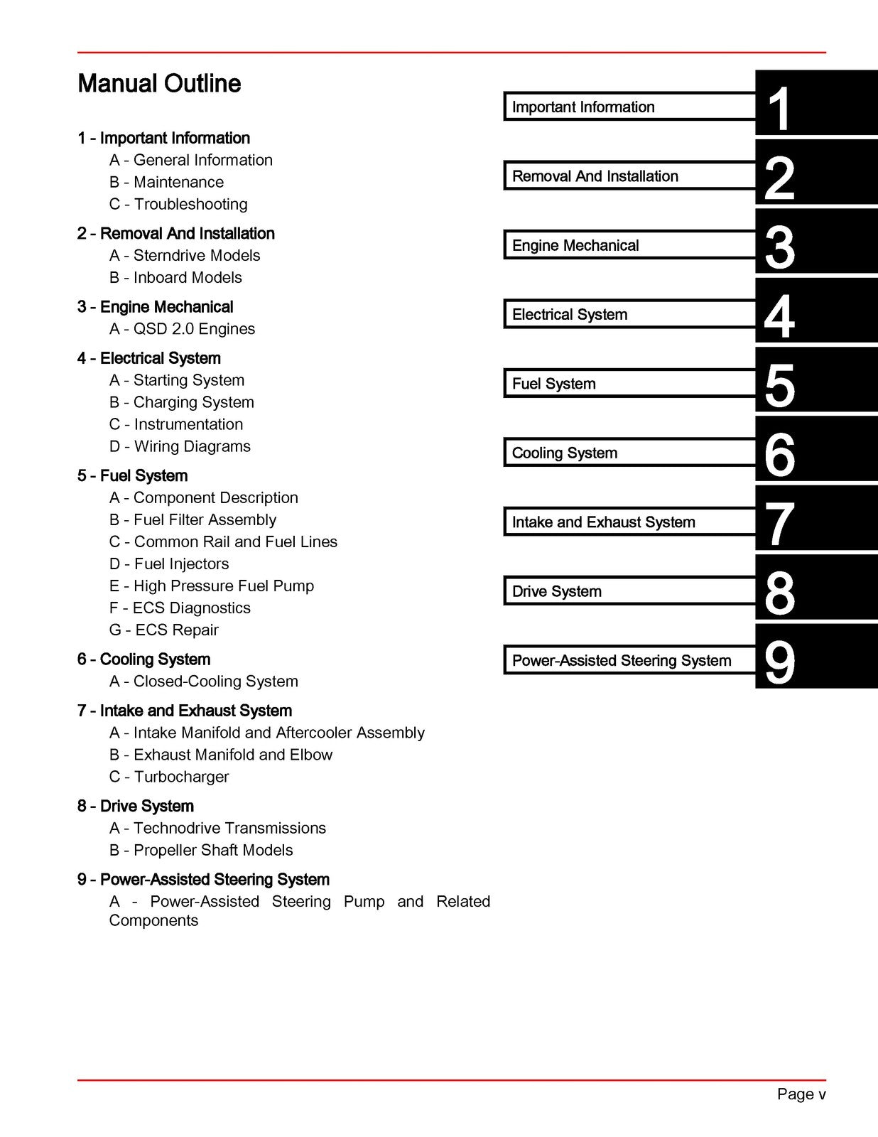 MERCURY CUMMINS STERNDRIVE Service Manual NO 48 QSD 20 Liter Diesel Engines