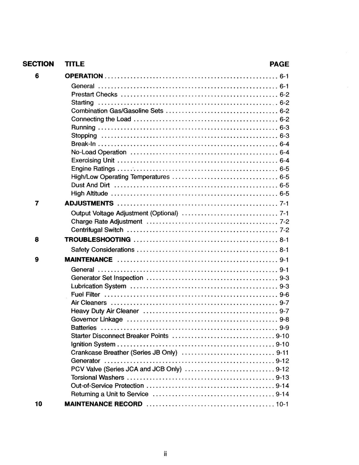 ONAN JB JCA JCB Generator Set Operators Manual 1994 - WIRE BOUND - TOUGH COVERS