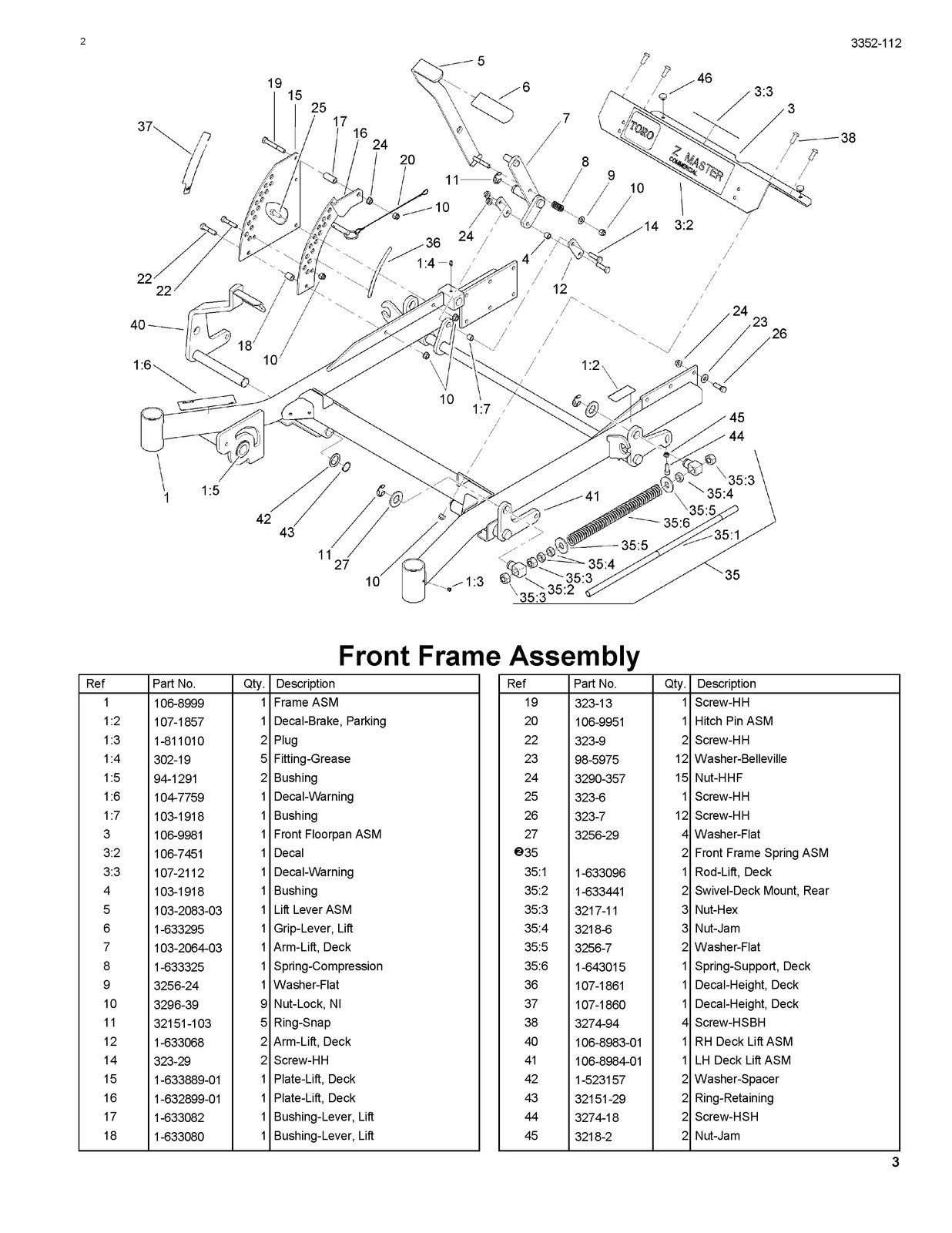 TORO Z588E Z Master 72in Mower Parts Catalog 2004 - WIRE BOUND - TOUGH COVERS