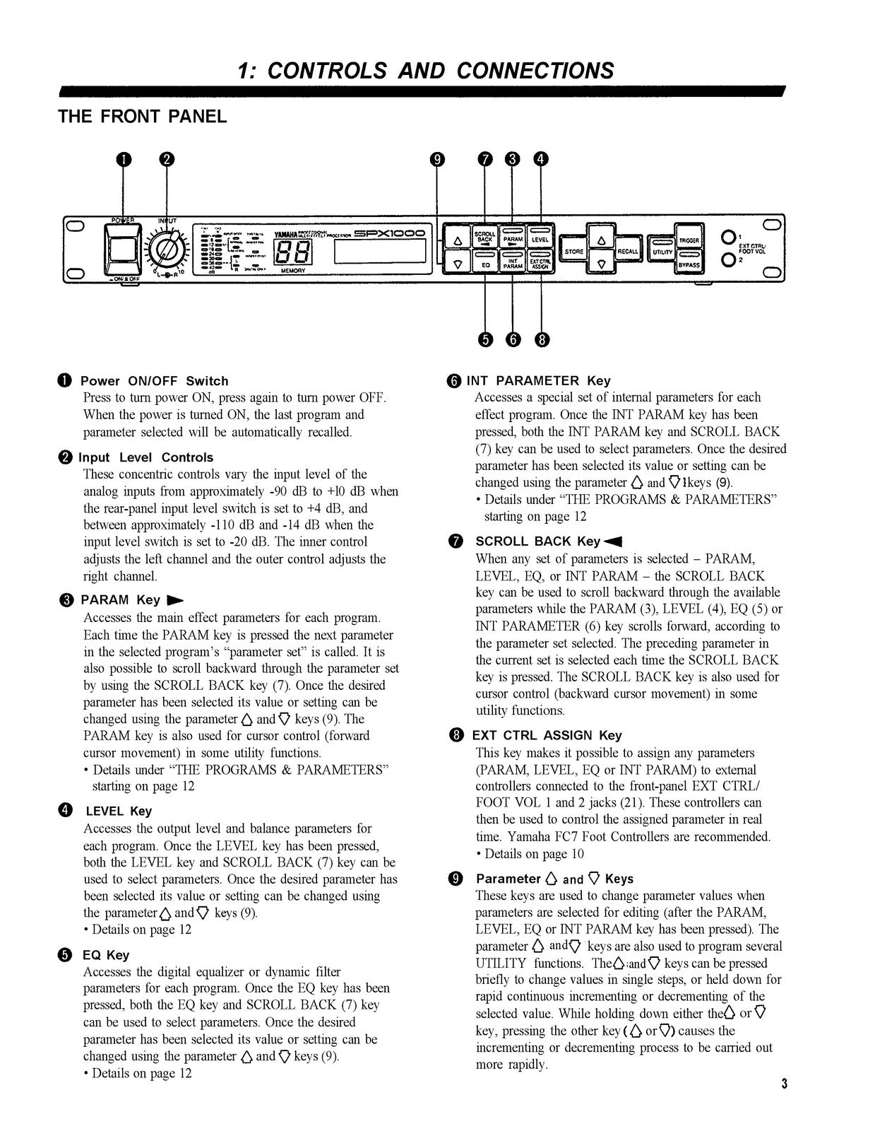 YAMAHA SPX1000 Professional Multi-Effect Processor Operation Manual - WIRE BOUND
