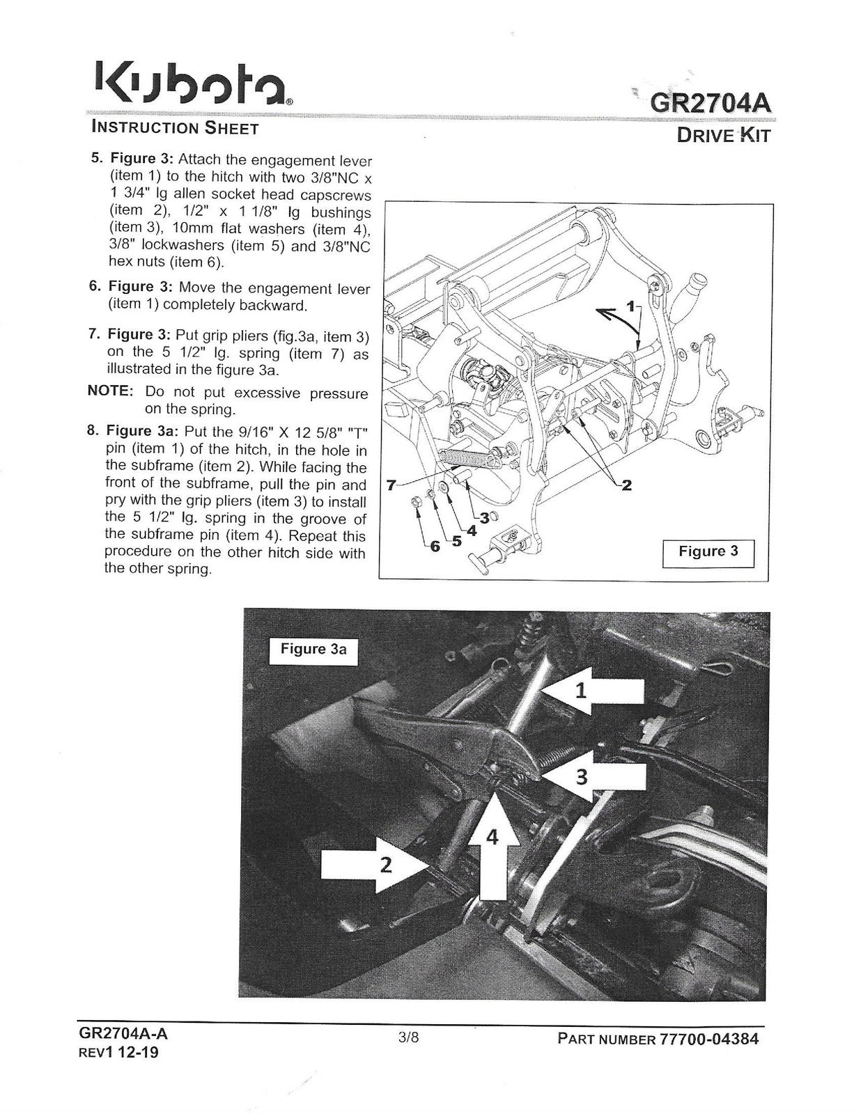 KUBOTA GR2704A GR2700 GR2700A GR2700B Fun Connect Drive Kit Manual - WIRE BOUND