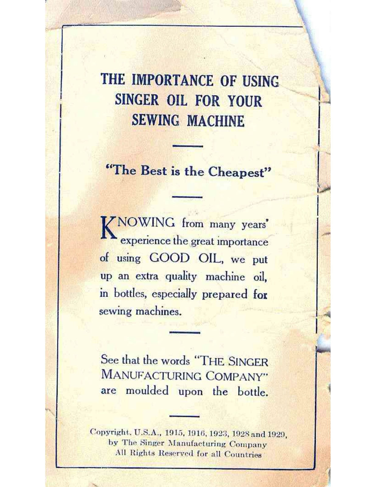 SINGER 127 128 Sewing Machine Instruction Manual - WIRE BOUND - TOUGH COVERS