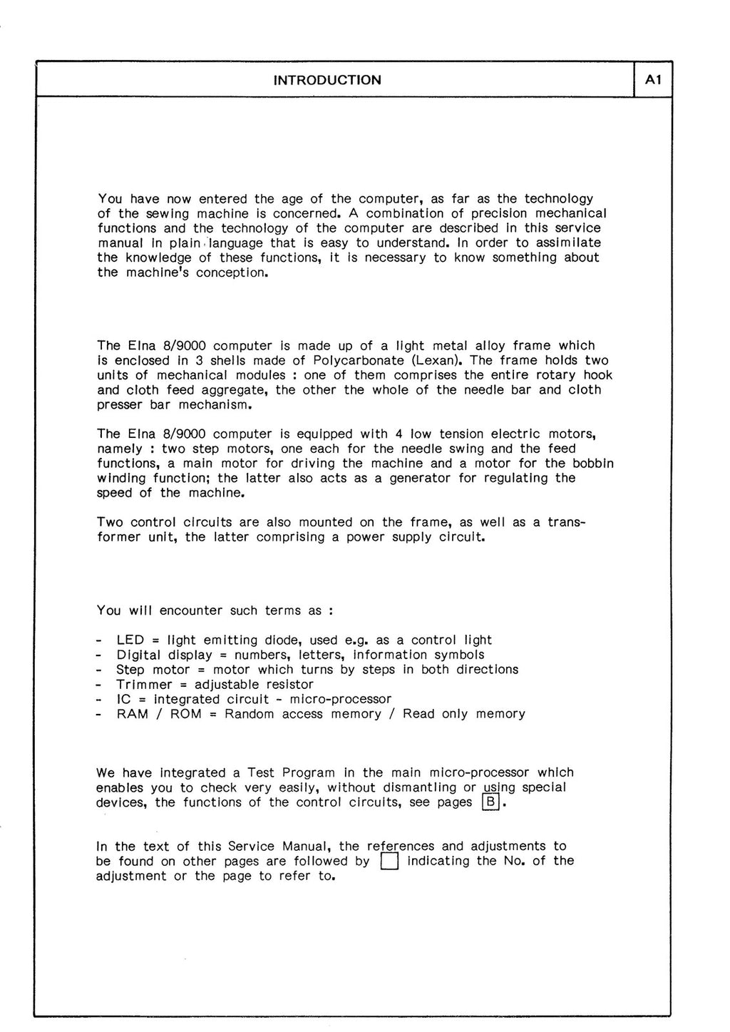 ELNA 8000 9000 Diva SERVICE MANUAL - STEEL WIRE BOUND - PROTECTIVE COVERS