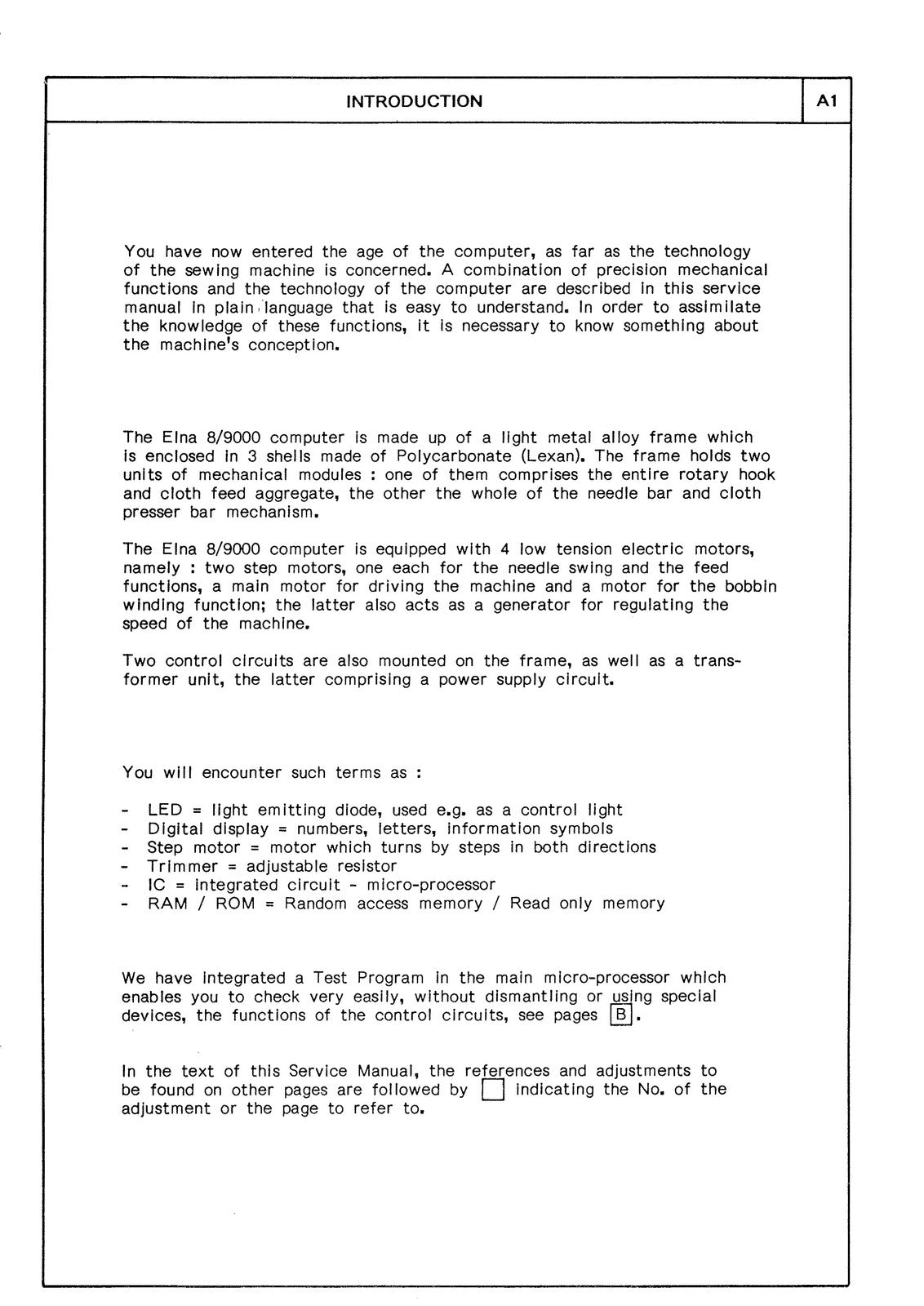 ELNA 8000 9000 Diva SERVICE MANUAL - STEEL WIRE BOUND - PROTECTIVE COVERS