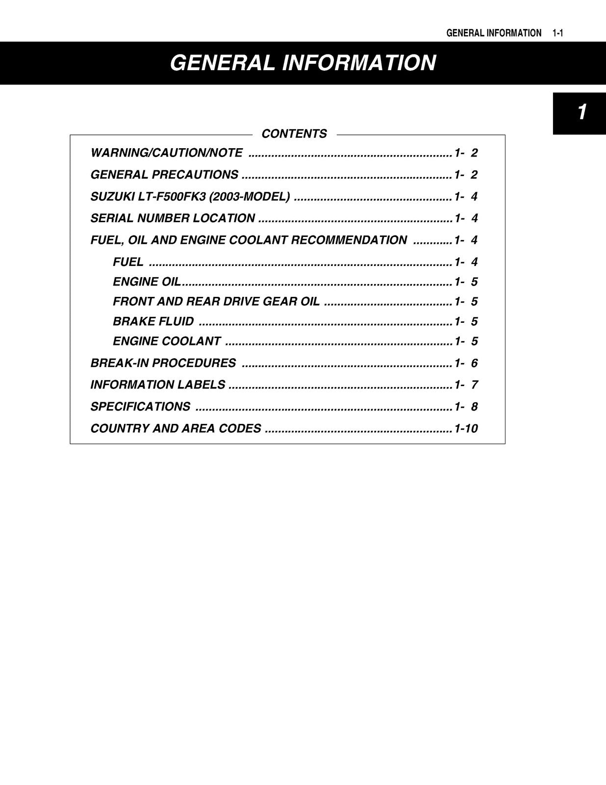 SUZUKI LT-F500F ATV Service Manual 2002 - STEEL WIRE BOUND - PROTECTIVE COVERS