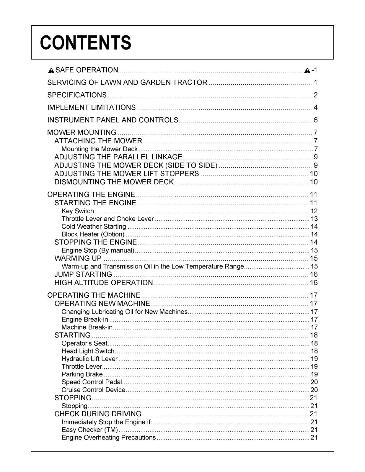 KUBOTA GR2020G GR2120 GR2120AU GR2120EU Service & Operators Manual BUNDLE