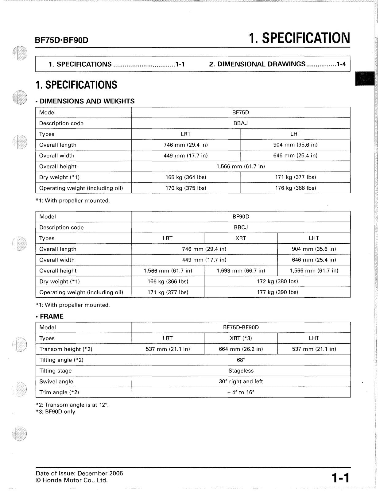 HONDA BF75D BF90D 2006-2011 Shop Manual 61ZY900E2 - BOUND - COVERS - XL FOLDOUTS