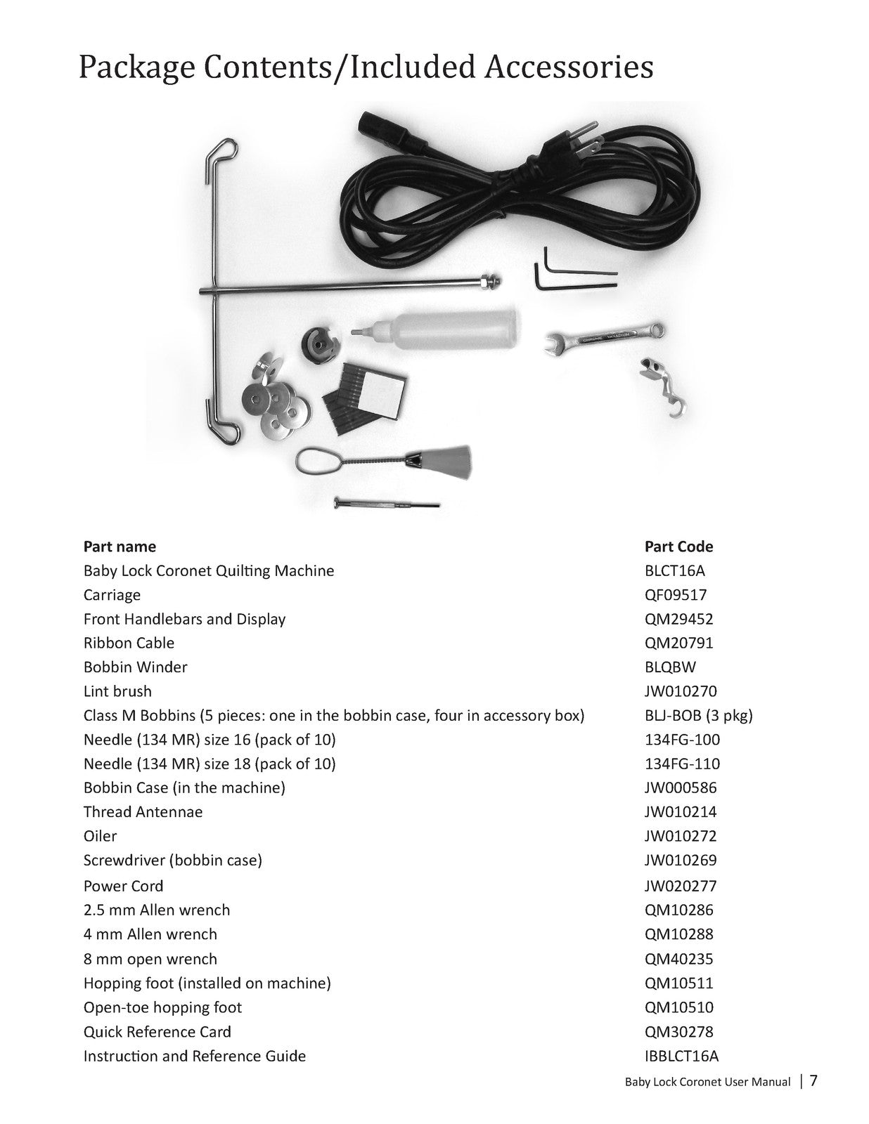 BABY LOCK Coronet Sewing Machine Instruction Manual - WIRE BOUND - TOUGH COVERS