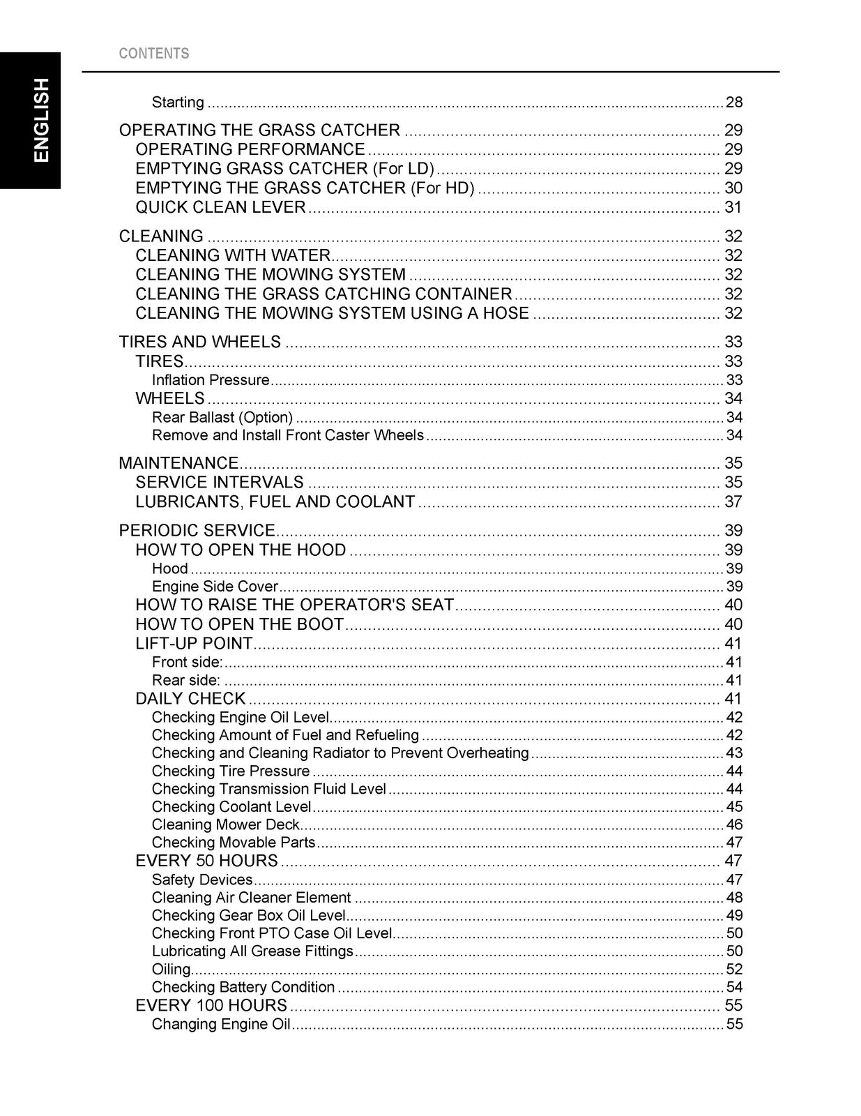 KUBOTA GZD15 GZD21 Mower Operators Manual 2004 - BOUND - COVERS - XL FOLDOUTS