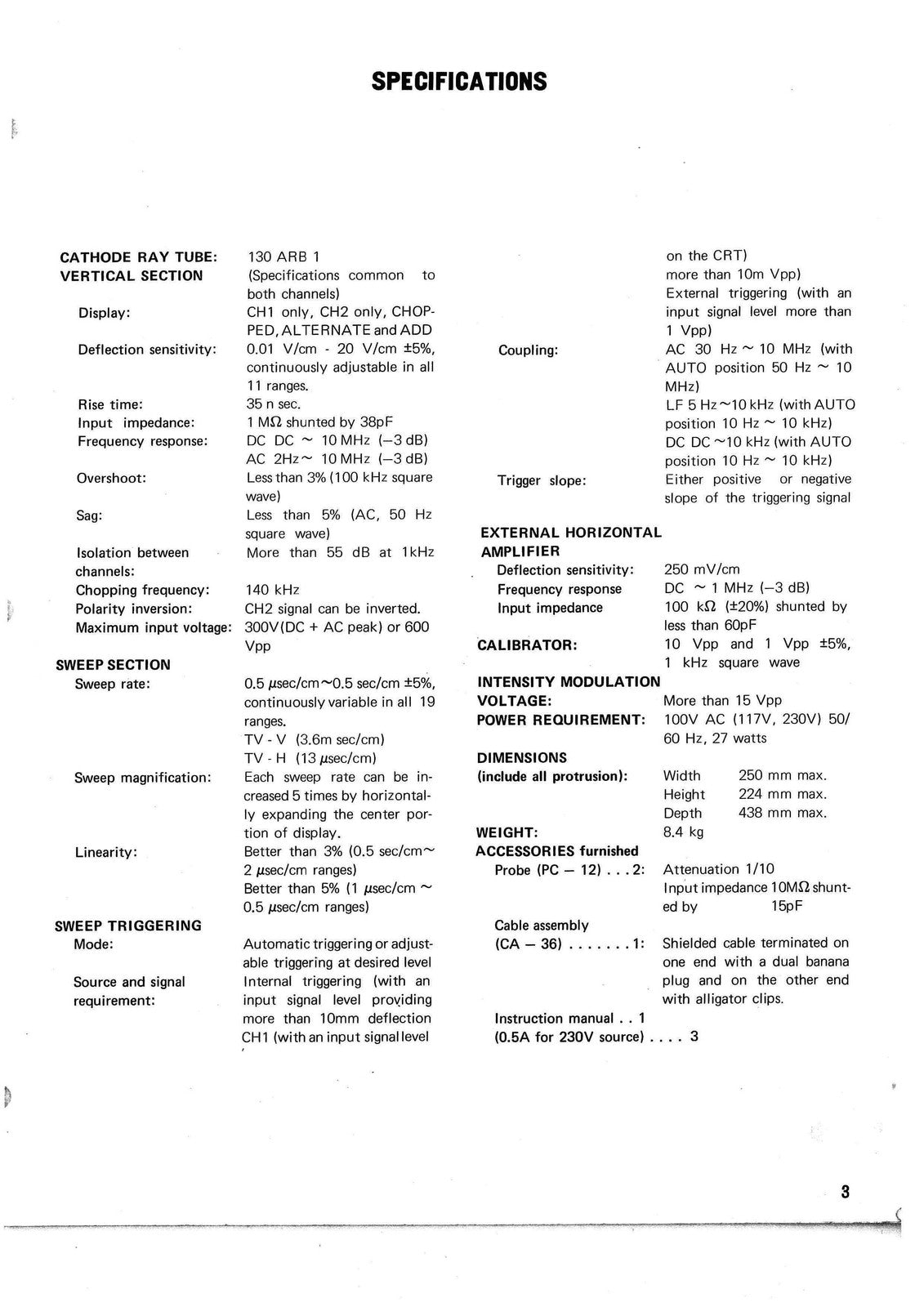 TRIO CS-1554 Dual-Trace Synchroscope Service Manual - WIRE BOUND - TOUGH COVERS