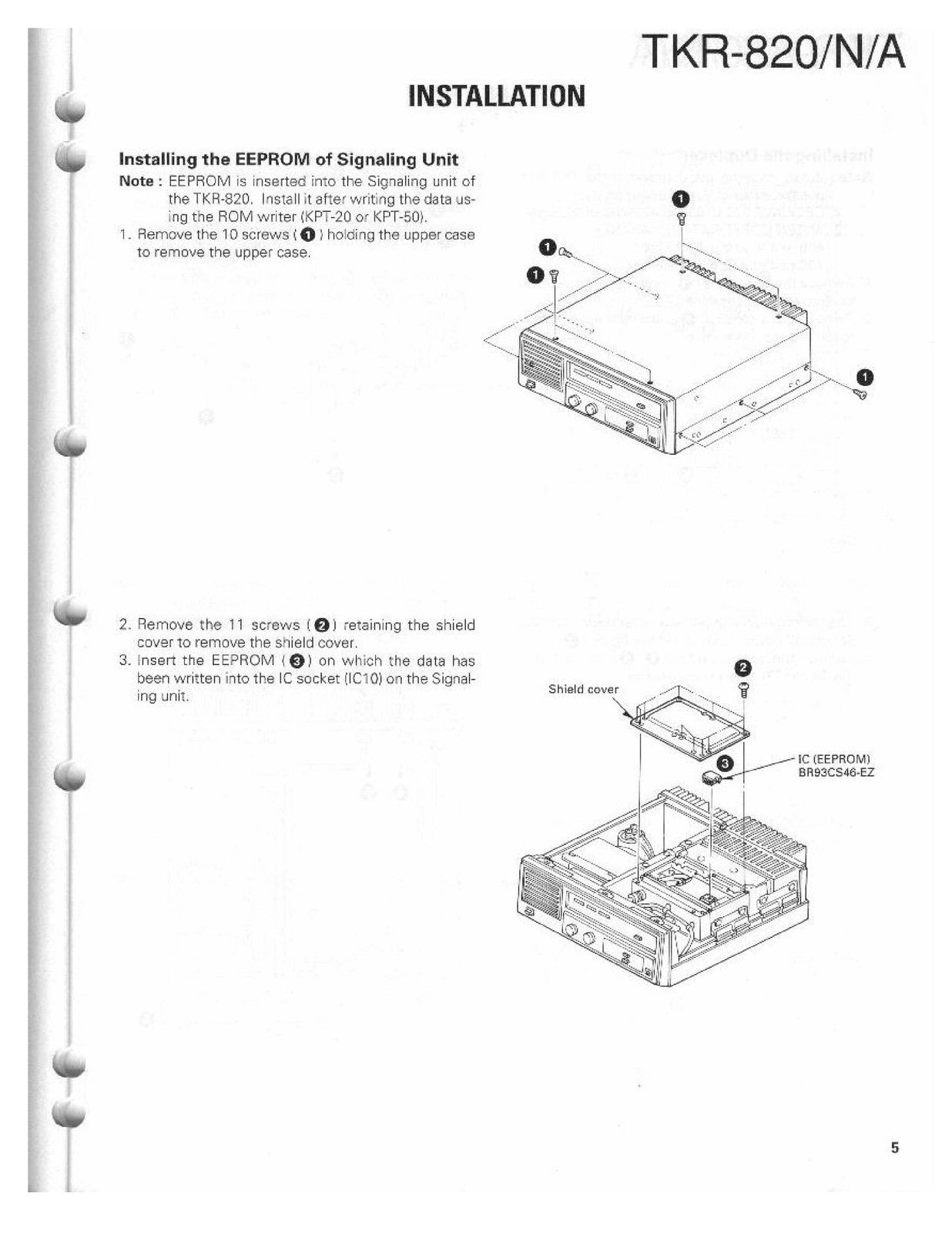 KENWOOD TKR-820 UHF Repeater Service Manual - STEEL WIRE BOUND - TOUGH COVERS