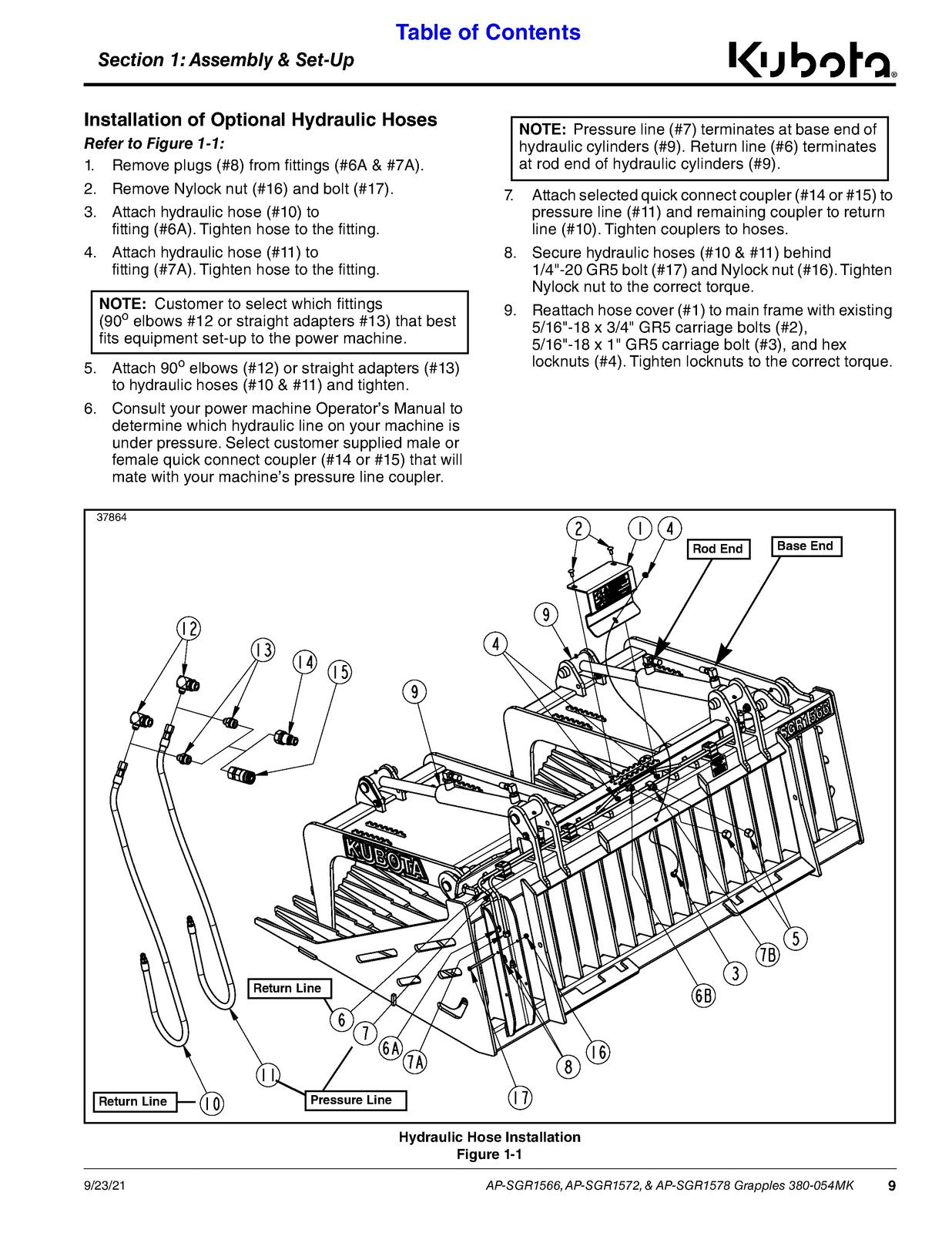 LAND PRIDE SGR15 Series Rock Grapples Operators Manual - WIRE BOUND - COVERS