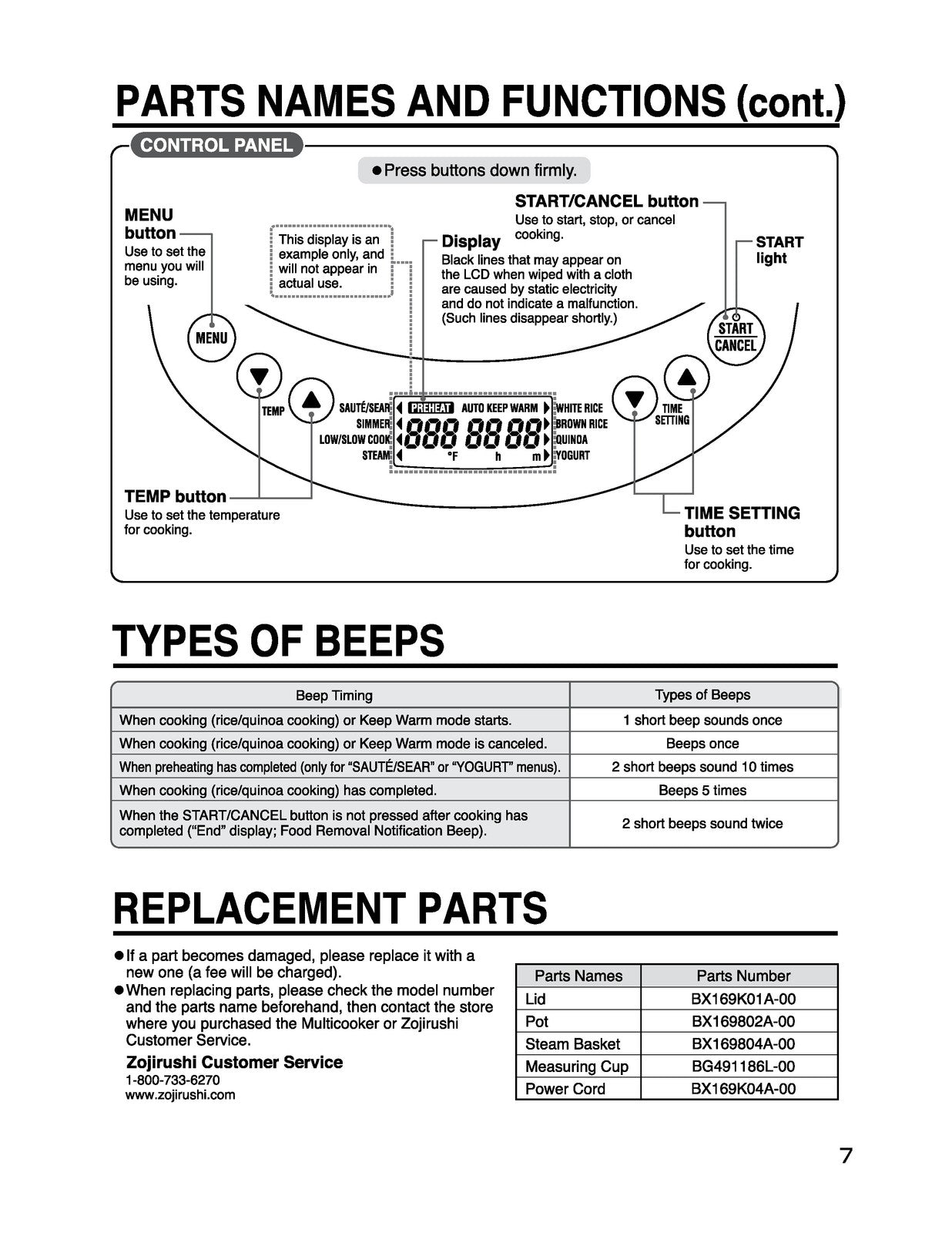 ZOJIRUSHI EL-CAC60 Multicooker Operating Instructions Manual - WIRE BOUND