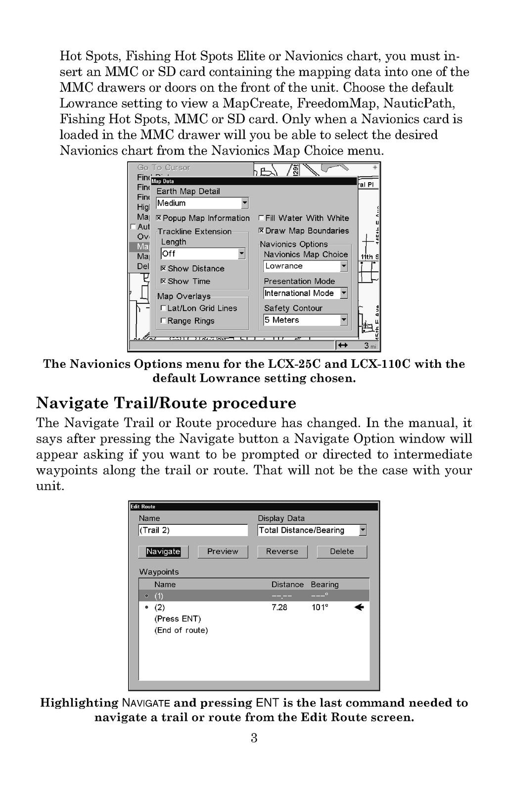 LOWRANCE LCX 25 26 110 111 GlobalMap 6500 6600 7500 7600 Manual Addendum - BOUND