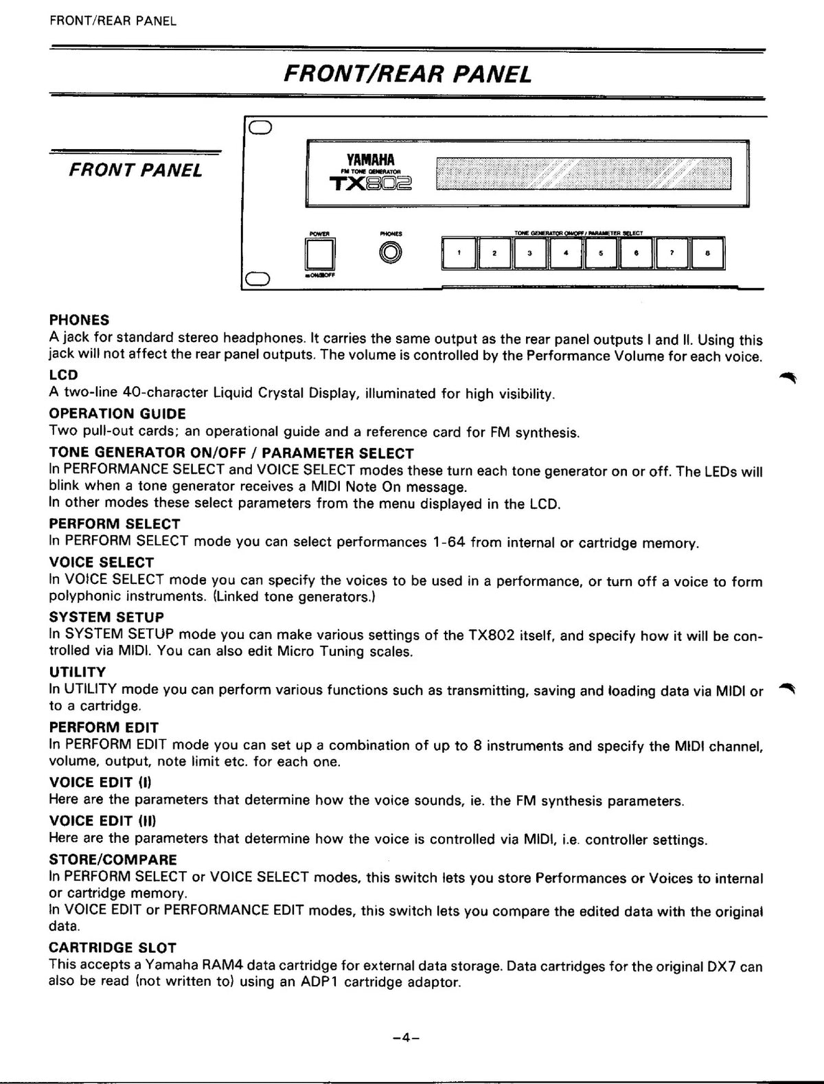 YAMAHA TX802 FM Tone Generator Owners Manual - STEEL WIRE BOUND - TOUGH COVERS
