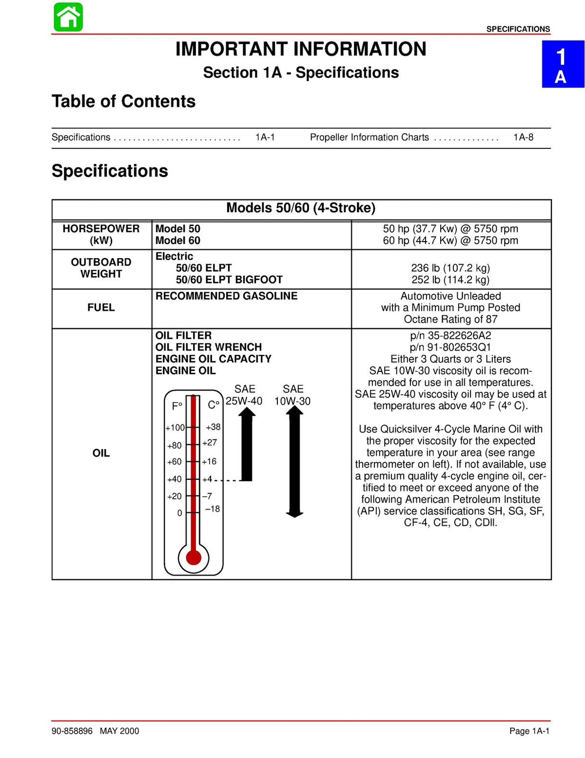 MERCURY MARINER 50 60 4-Stroke Outboard Service Manual 2000, FOLDOUTS
