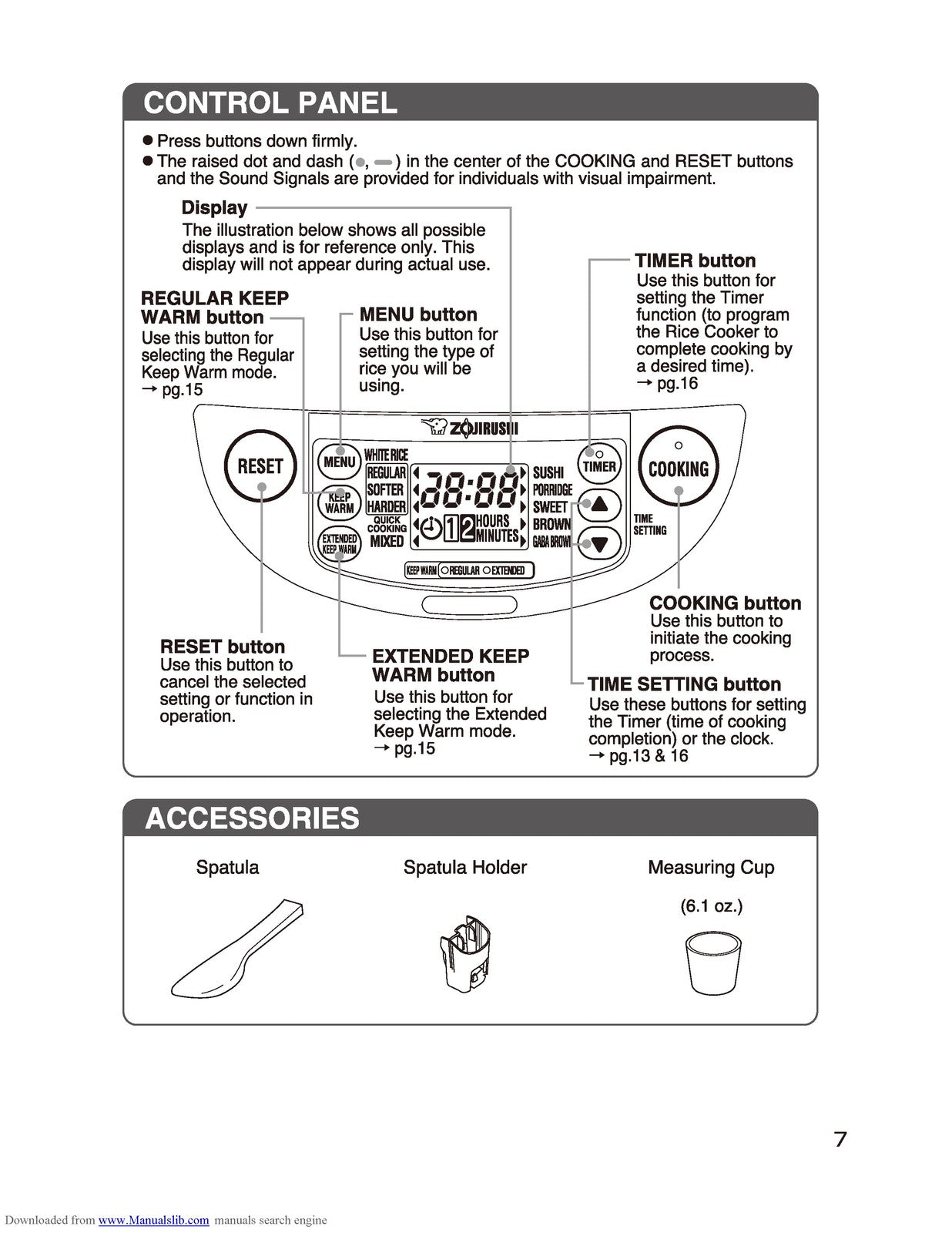 ZOJIRUSHI NP-HBC10 Rice Cooker Operating Instructions Manual - WIRE BOUND