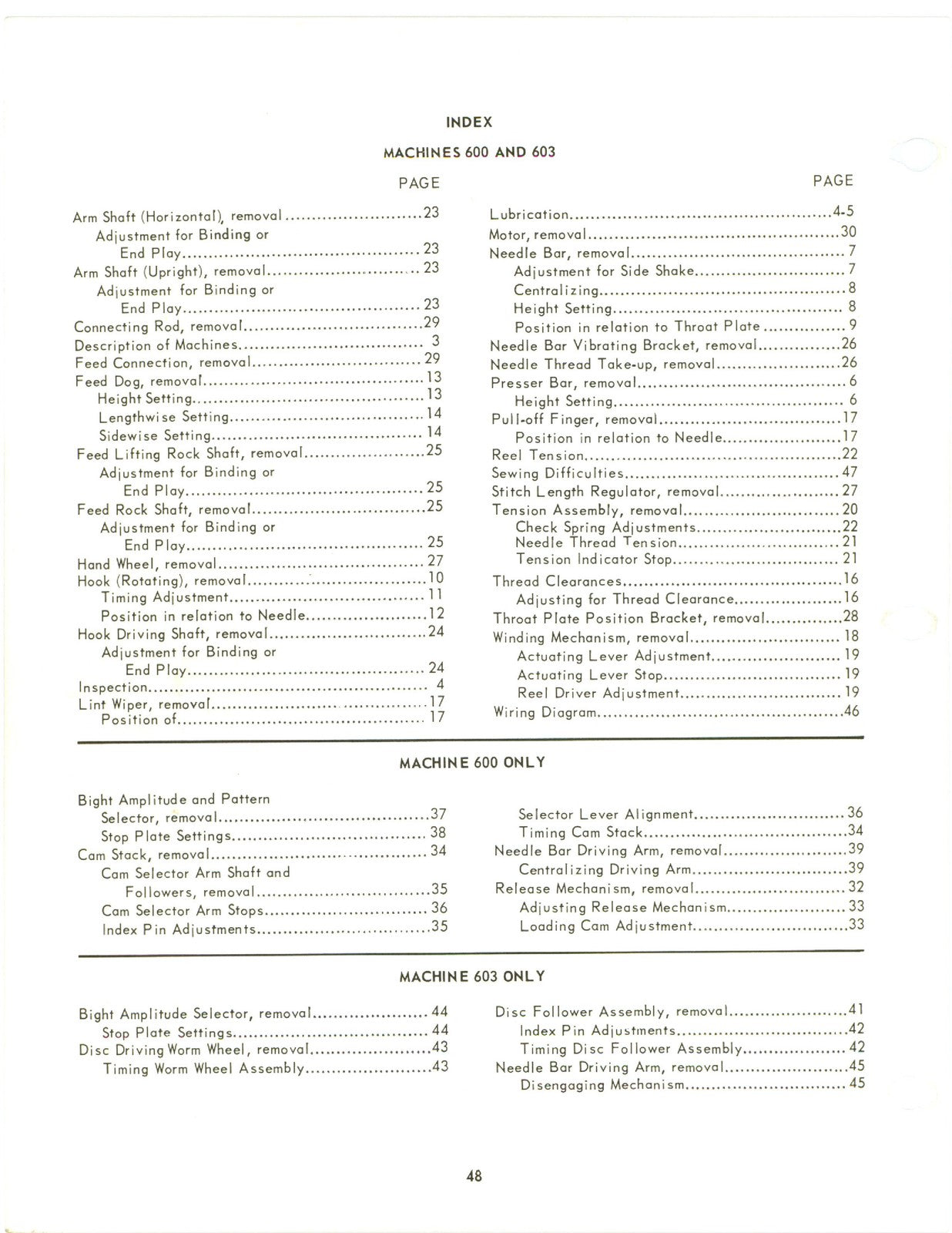SINGER 600 603 Sewing Machine Service & Operators Manual BUNDLE - WIRE BOUND