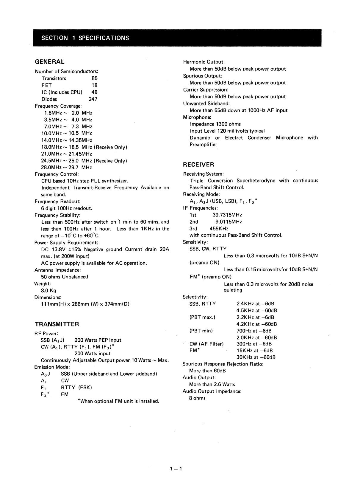 ICOM IC-740 HF Transceiver Service Manual - BOUND - COVERS - XL FOLDOUT PAGES