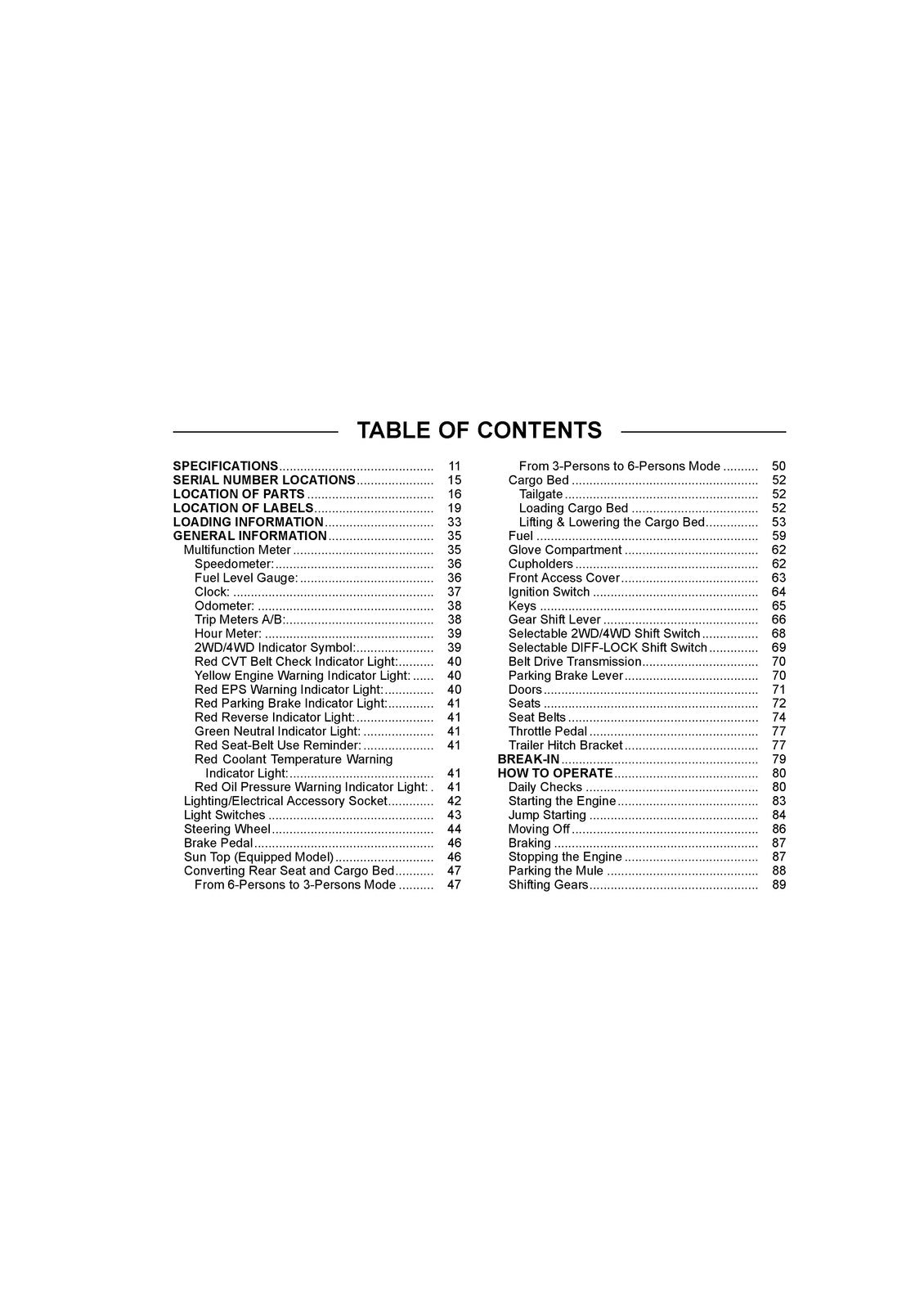 KAWASAKI Mule Pro-FXT EPS Camo Utility Vehicle Owners Manual 2017 - WIRE BOUND