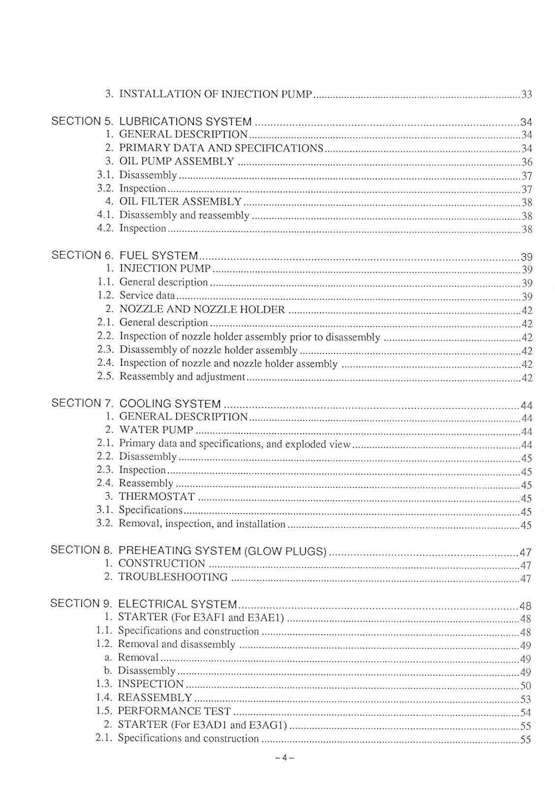 ISEKI E3AE1 E3AF1 E3AD1 E3AG1 Diesel Engine Service Manual - WIRE BOUND - COVERS
