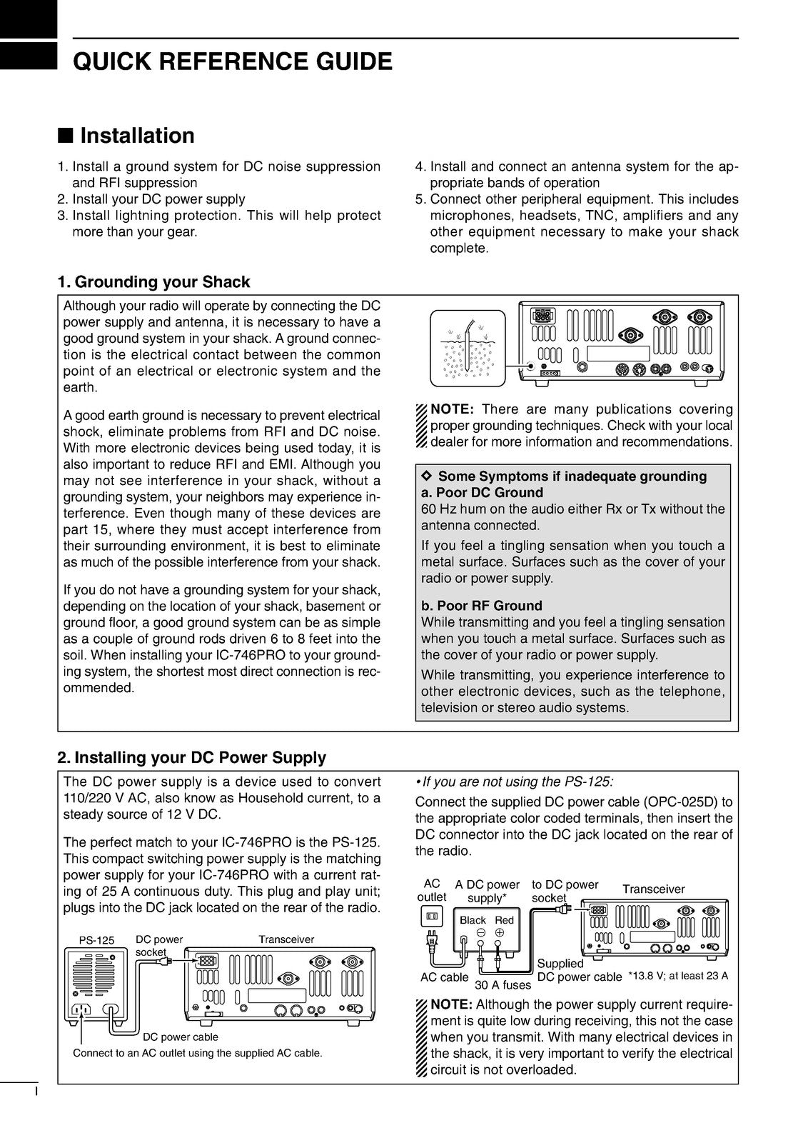 ICOM IC-746PRO HF VHF All Mode Transceiver Instruction Manual - WIRE BOUND
