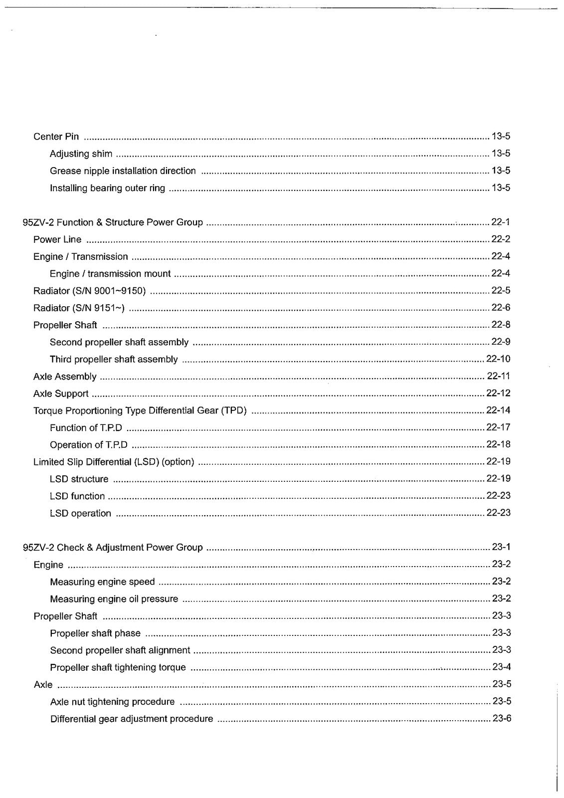 KAWASAKI 95ZV-2 Wheel Loader Shop Manual - BOUND - COVERS - XL FOLDOUT PAGES