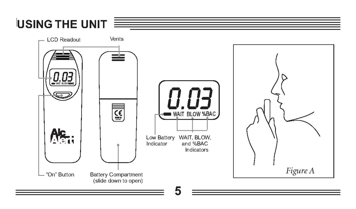 PMI AlcAlert BT5500 BT5300 Breath Alcohol Tester Operation Manual - WIRE BOUND