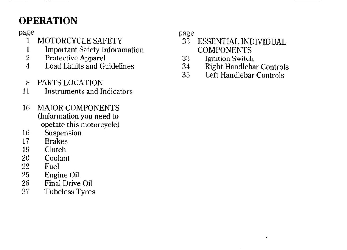 HONDA VTX1800C Owners Manual 2001 - STEEL WIRE BOUND - PROTECTIVE COVERS