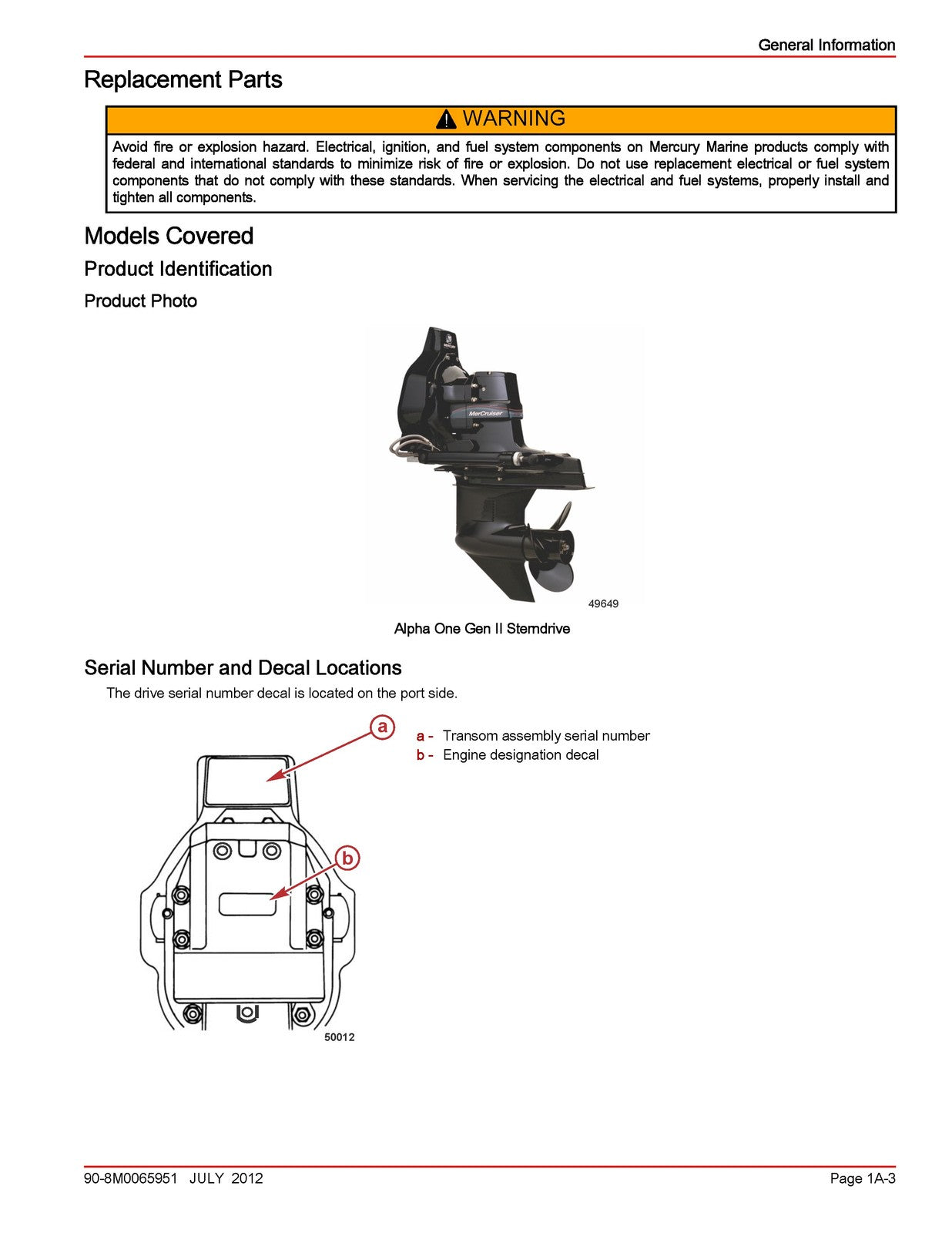 MERCURY Mercruiser No 14 Alpha Sterndrives Alpha One Gen II - WIRE BOUND