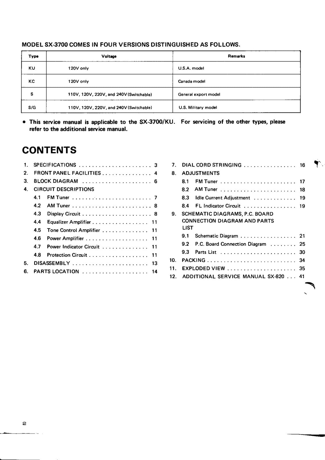 PIONEER SX-3700 SX-820 SX-535 SX-626 Service Manual BUNDLE - WIRE BOUND - COVERS