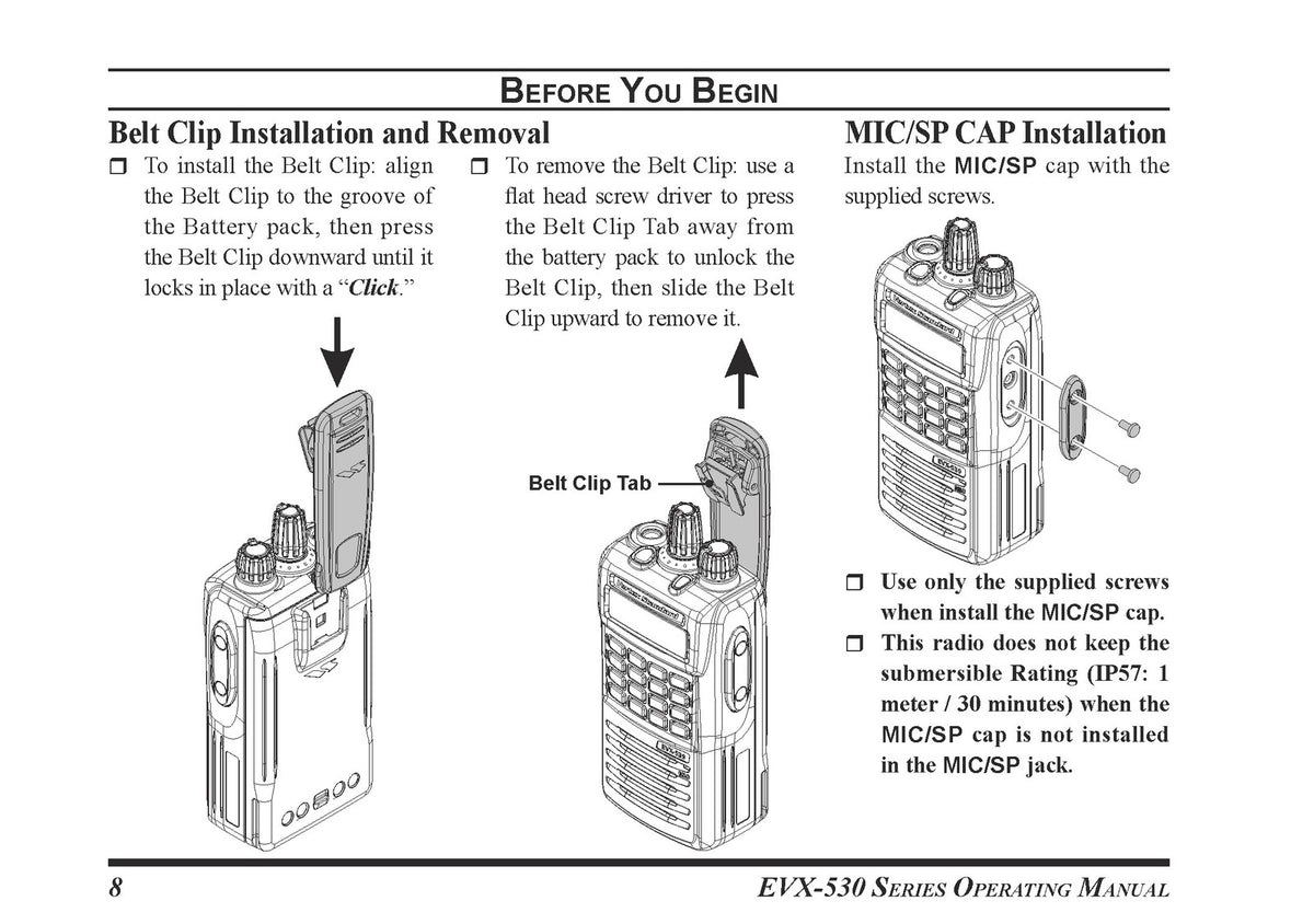 VERTEX STANDARD EVX-530 Series EVX-531 EVX-534 EVX-539 Operating Manual - BOUND