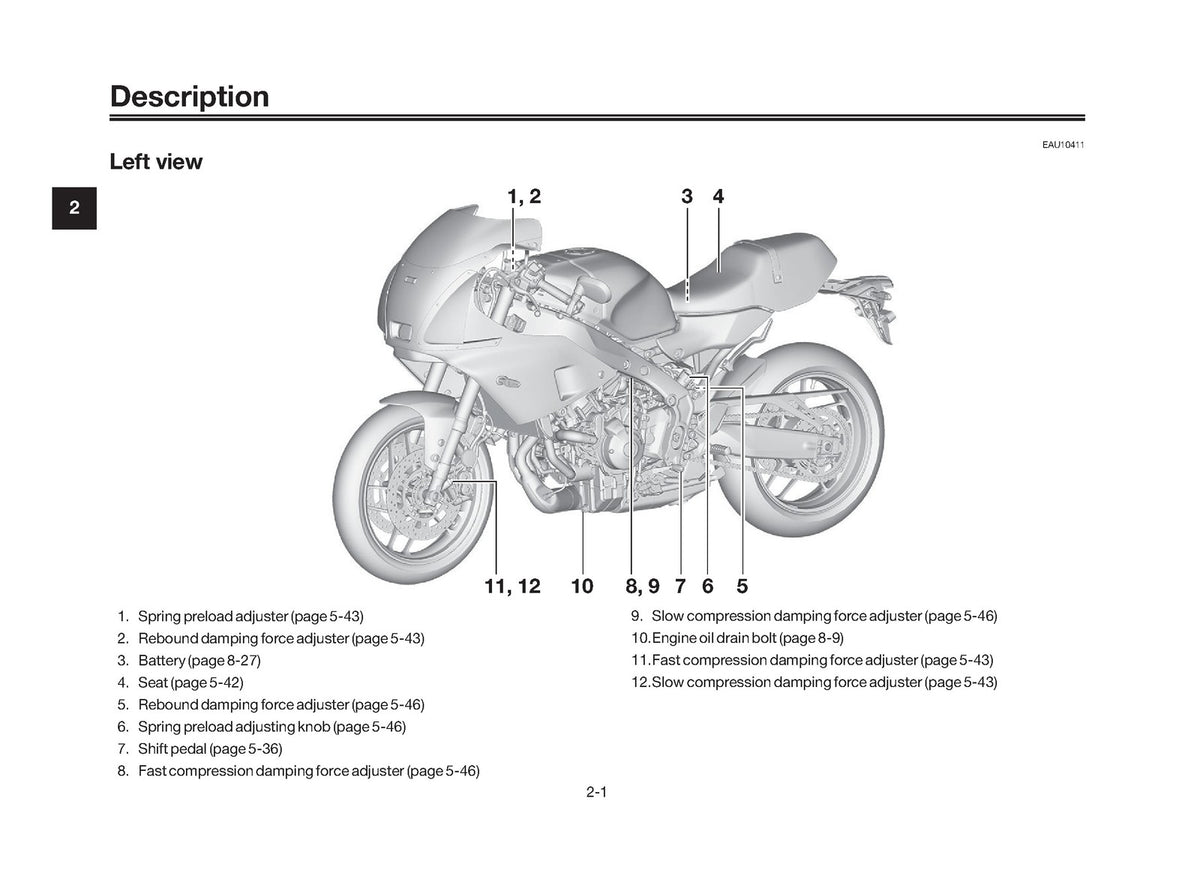 YAMAHA XSR900 GP Motorcycle Owners Manual 2024 - STEEL WIRE BOUND - TOUGH COVERS