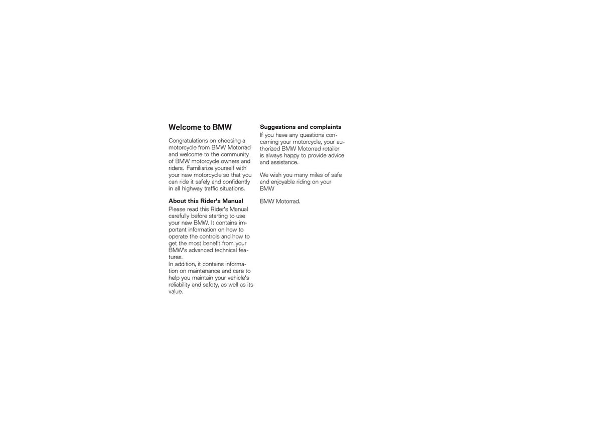 BMW S1000R Motorcycle Owners Manual - STEEL WIRE BOUND - PROTECTIVE COVERS