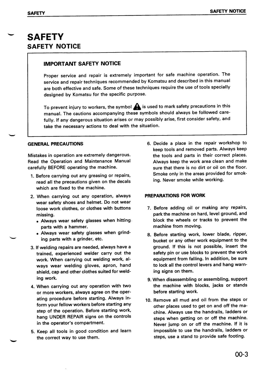 KOMATSU PC100-6 PC120-6 PC120LC-6 PC130-6 Shop Manual, BOUND, COVERS, FOLDOUTS