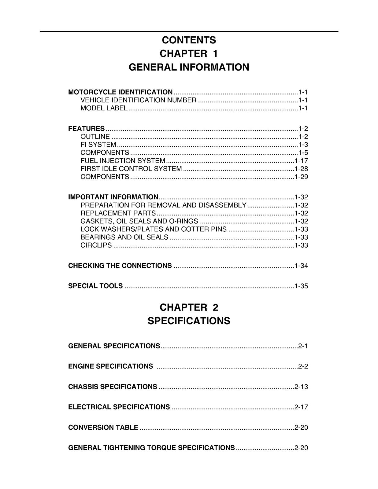 YAMAHA XV1700P XV1700PC Warrior Motorcycle Service Manual 2002, FOLDOUTS