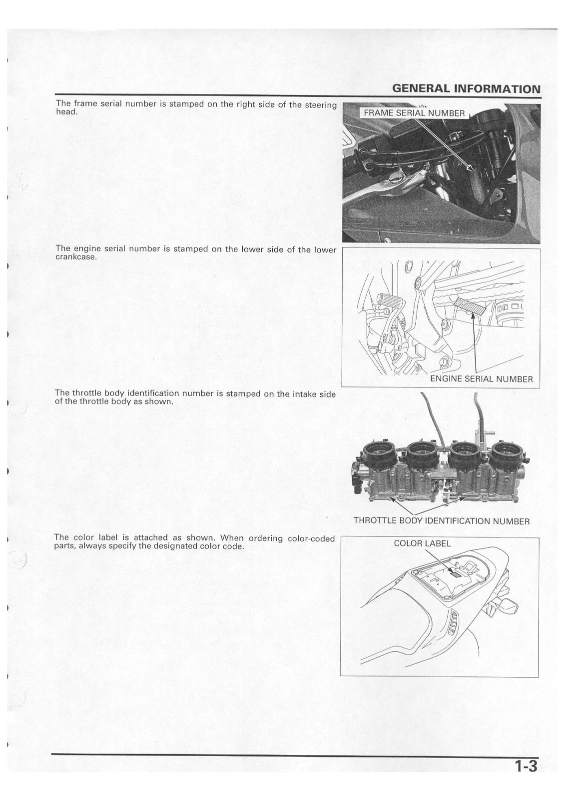HONDA CBR600RR Service Manual 2003-2004 - STEEL WIRE BOUND - PROTECTIVE COVERS