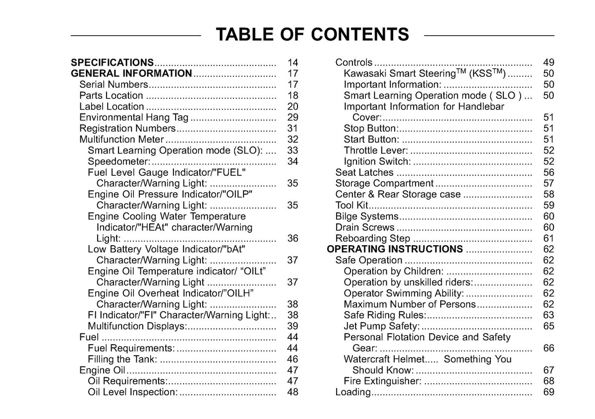KAWASAKI STX-15F Jet Ski Watercraft Owners Manual 2012 - WIRE BOUND - COVERS