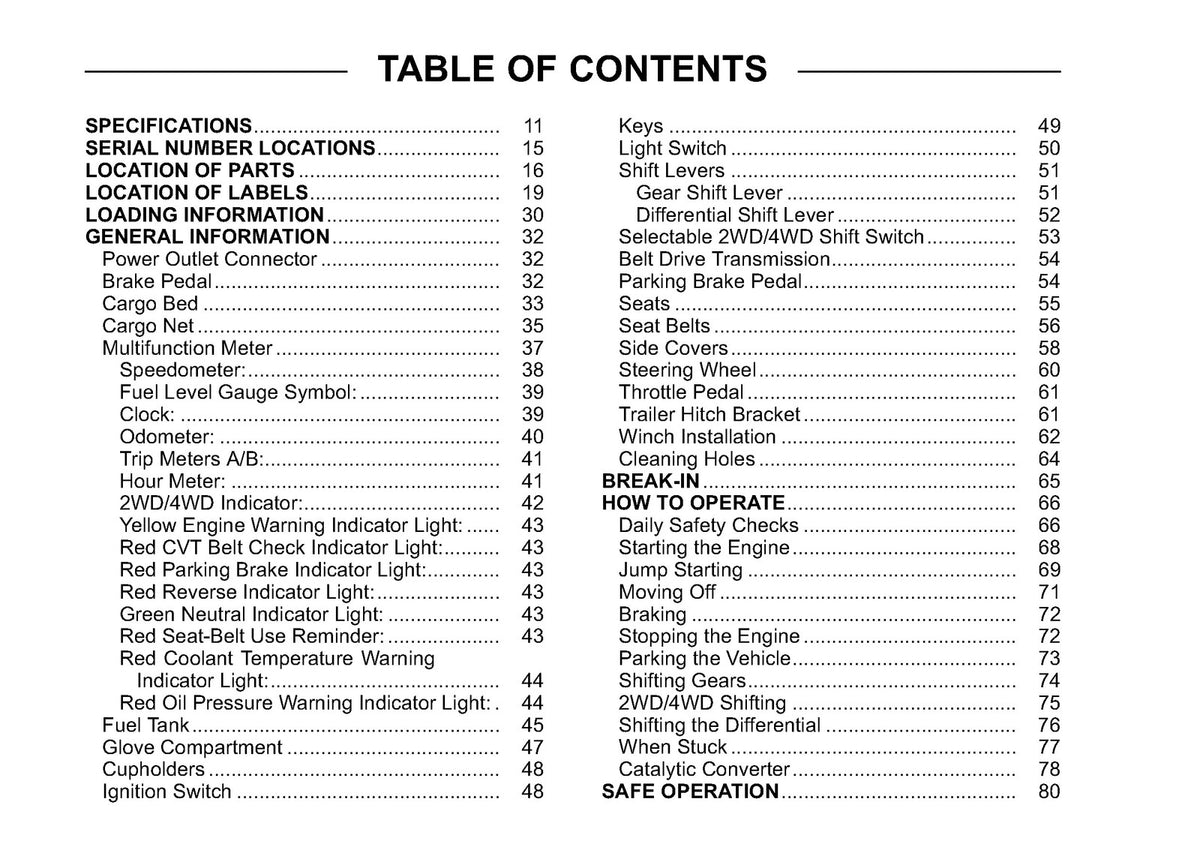 KAWASAKI Teryx 750 FI 4x4 LE Owners Manual 2013 - WIRE BOUND - TOUGH COVERS