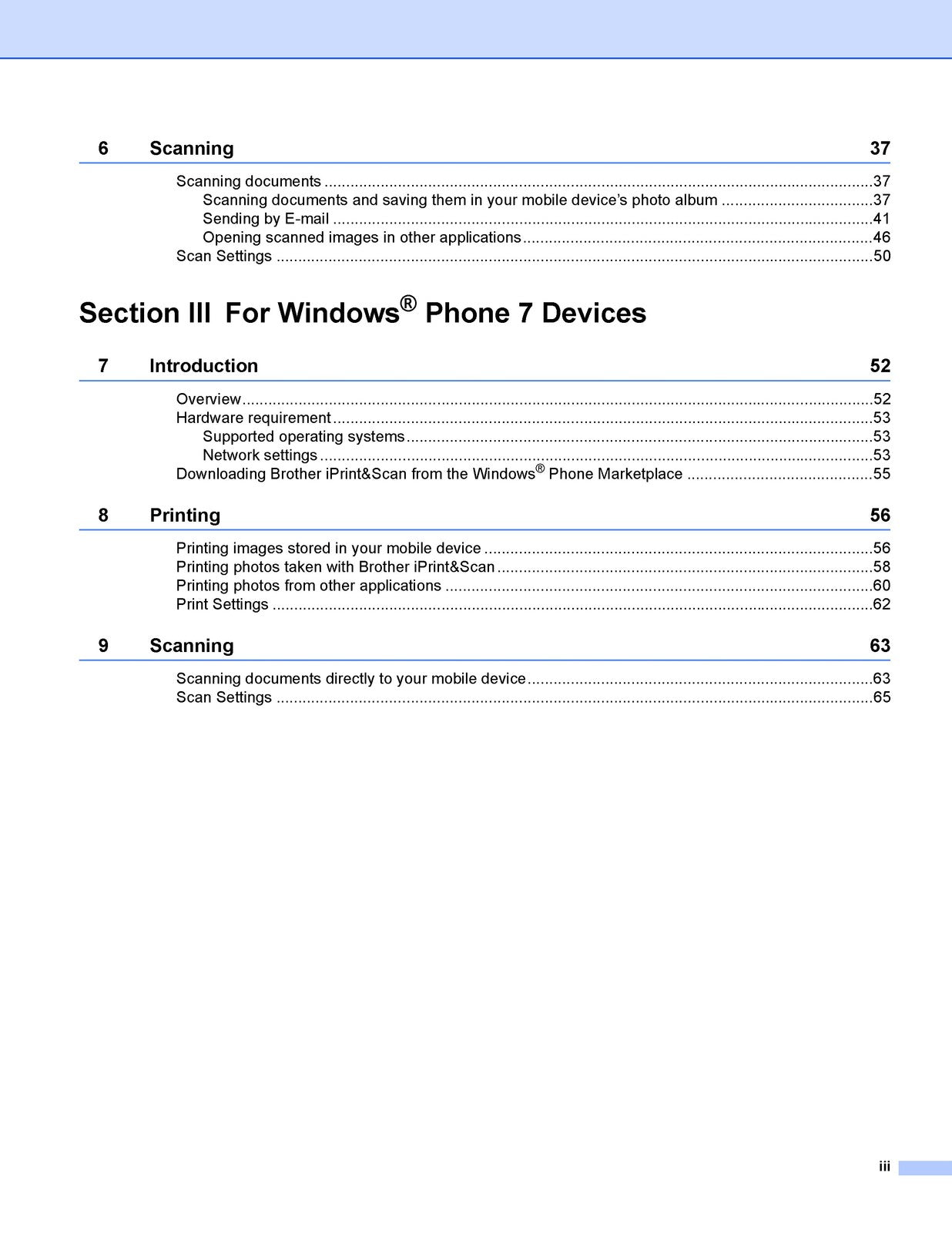 BROTHER iPrintScan Mobile Print Scan Guide Manual - WIRE BOUND - TOUGH COVERS