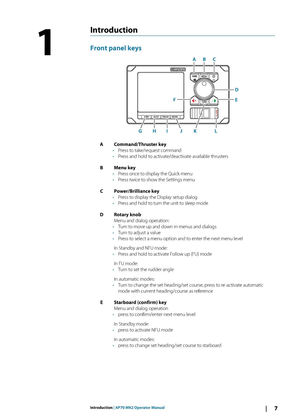 SIMRAD AP70 MK2 Autopilot Operators Manual - STEEL WIRE BOUND - TOUGH COVERS