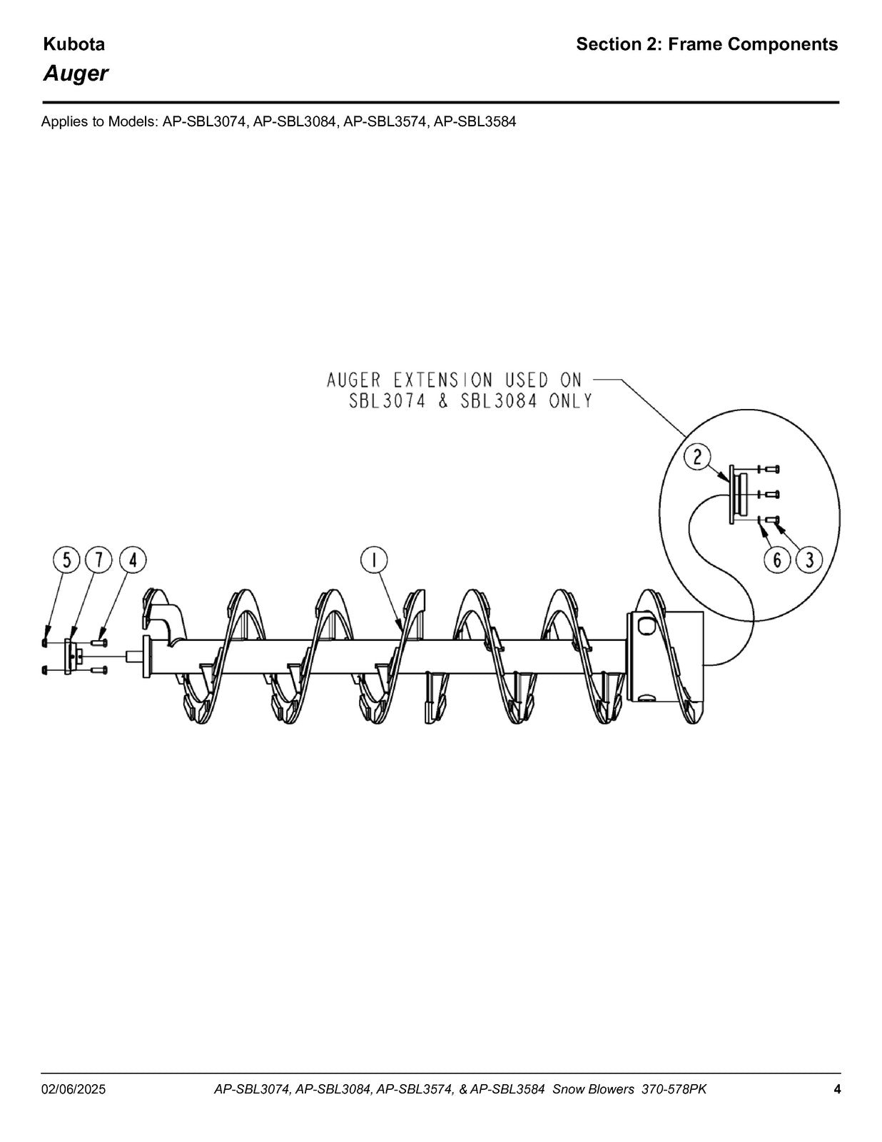 LAND PRIDE SBL30 SBL35 Series Snow Blowers Parts Manual 2025 - WIRE BOUND